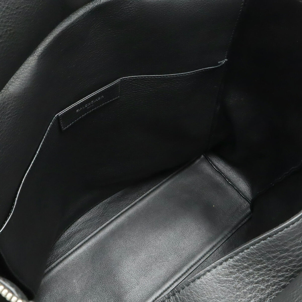 Balenciaga Black Leather Shoulder Bag Tote Bag (Pre-Owned)