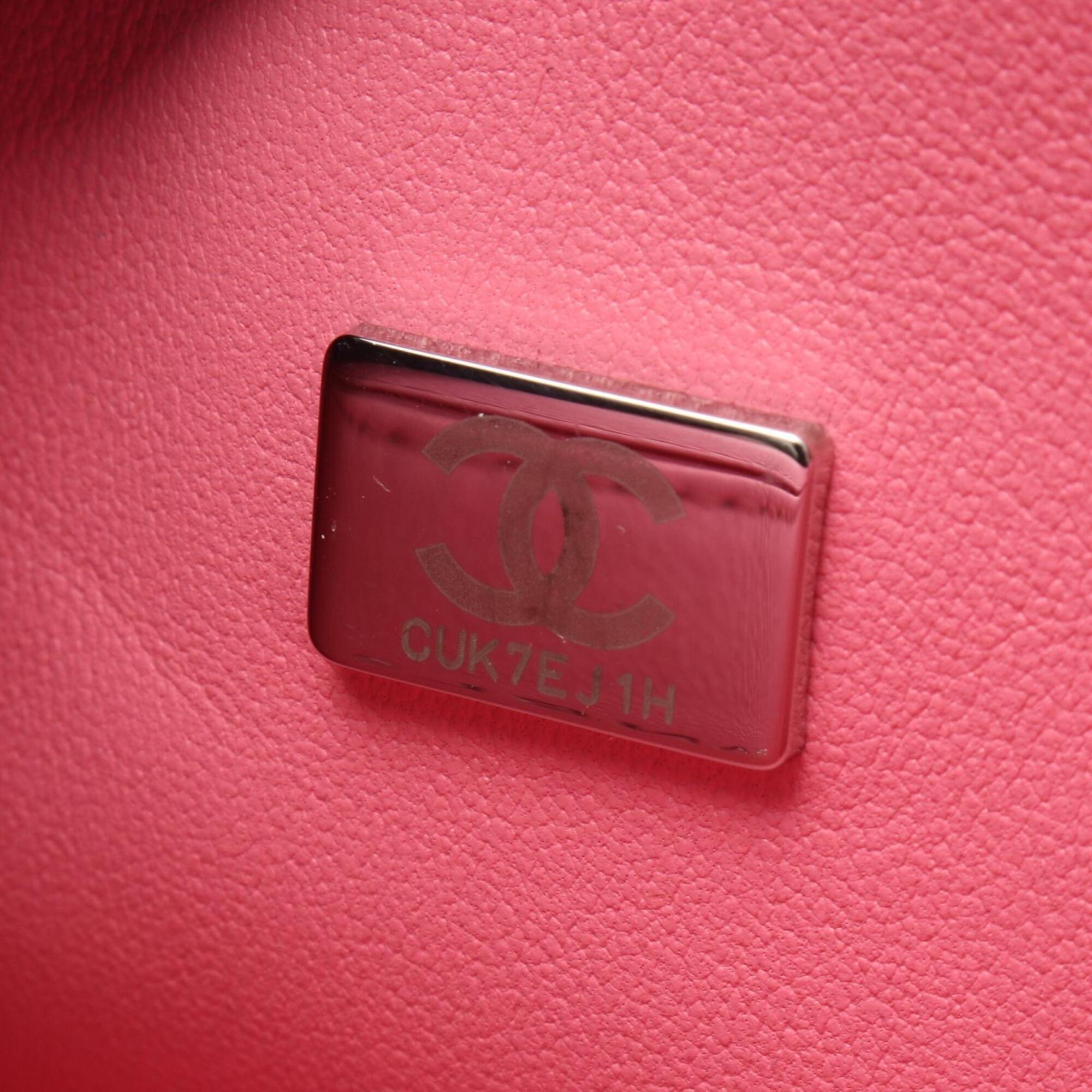 Chanel Pink Grained Calfskin Handbag Shoulder Bag (Pre-Owned)