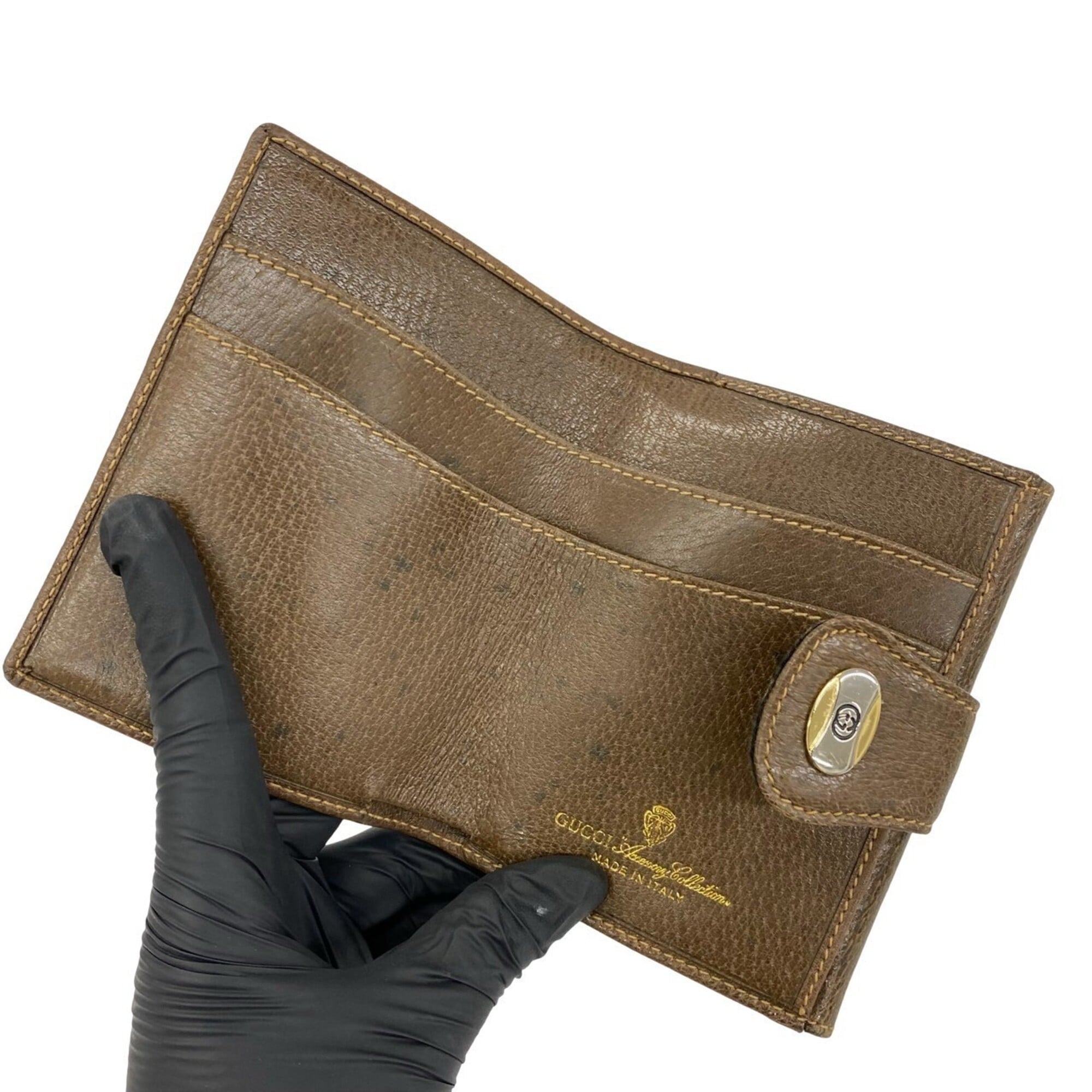 Gucci Brown Green Red Color Leather Pvc Wallet (Bi-Fold) (Pre-Owned)