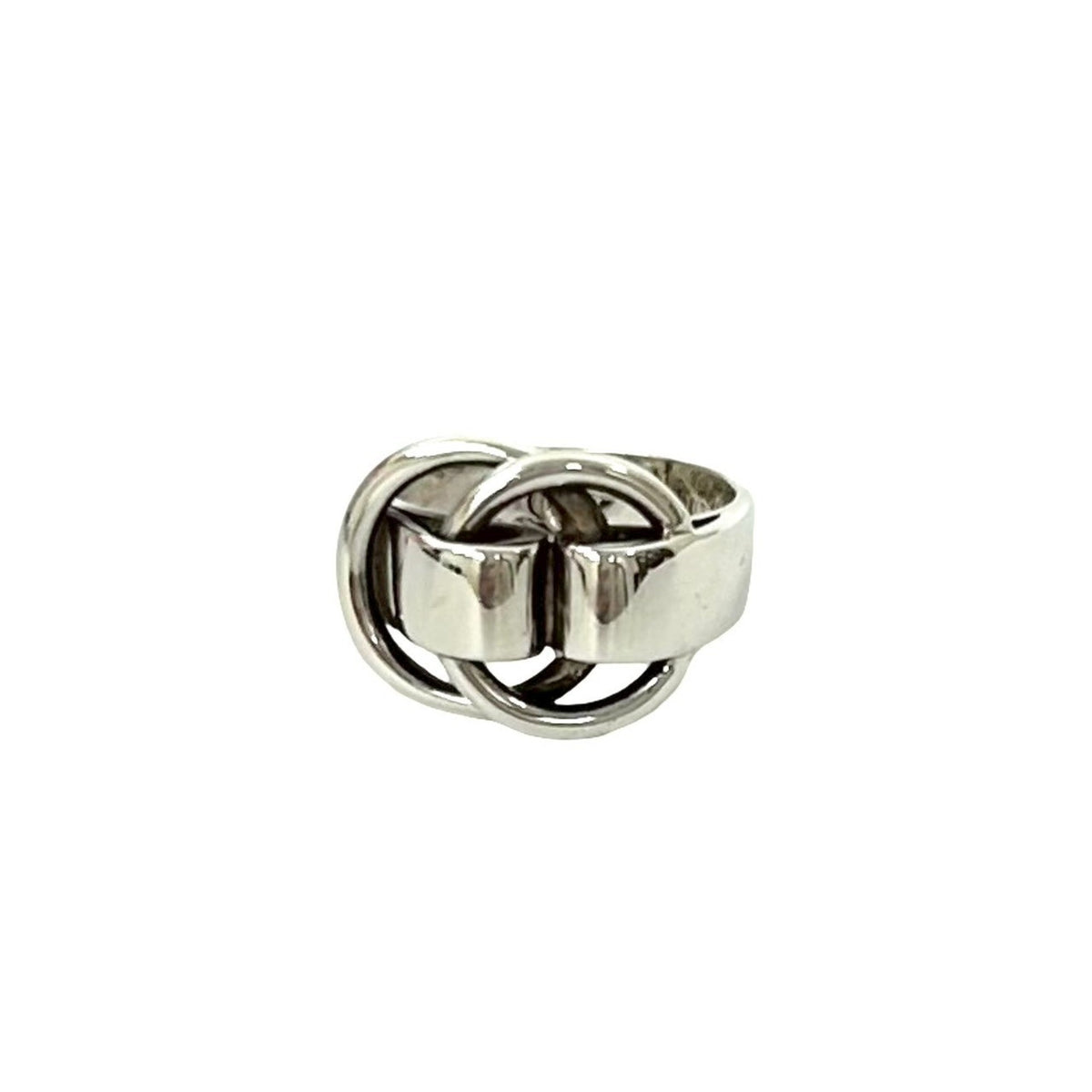 Hermes Silver Silver 925 Band Ring (Pre-Owned)