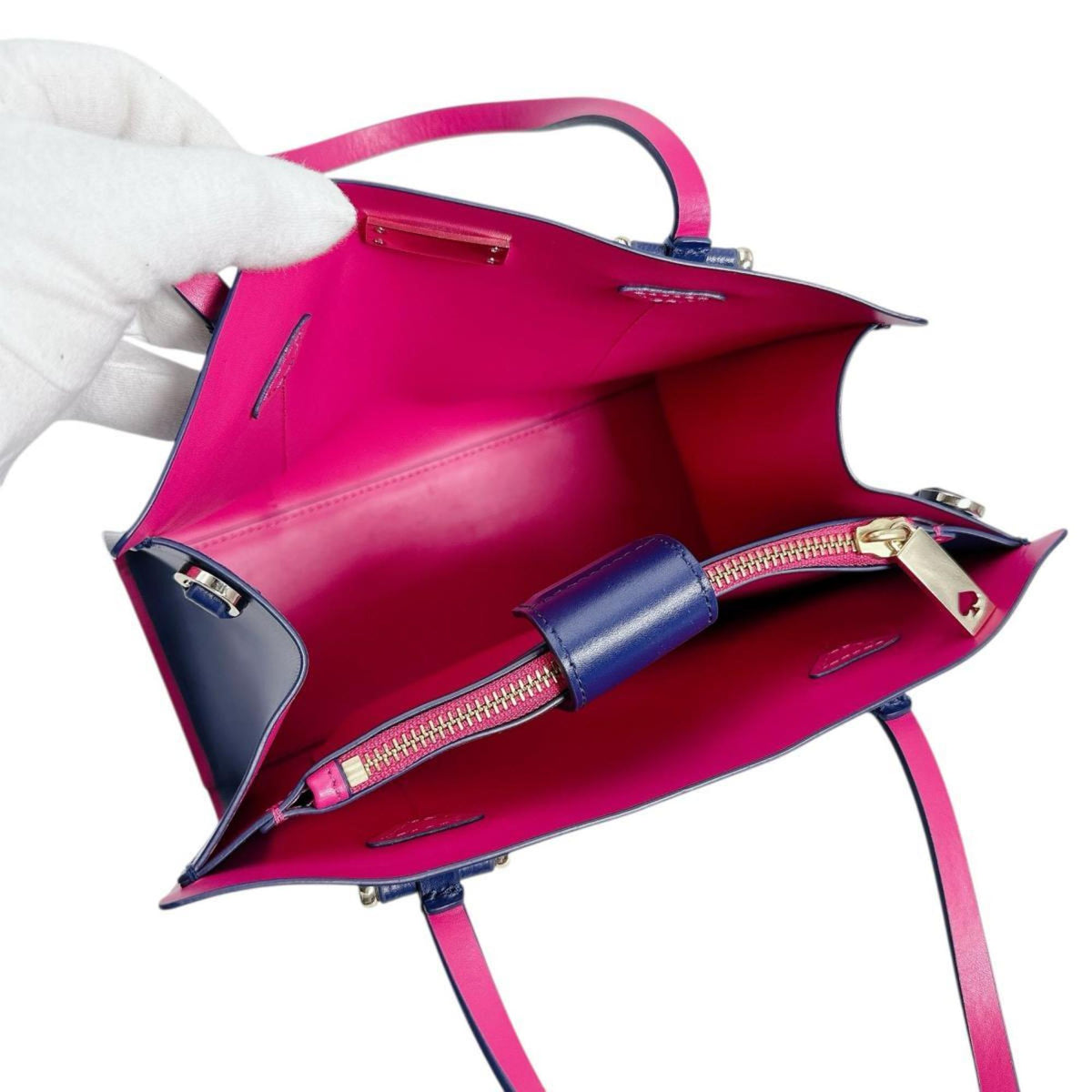 Kate Spade Blue Pink Leather Handbag (Pre-Owned)