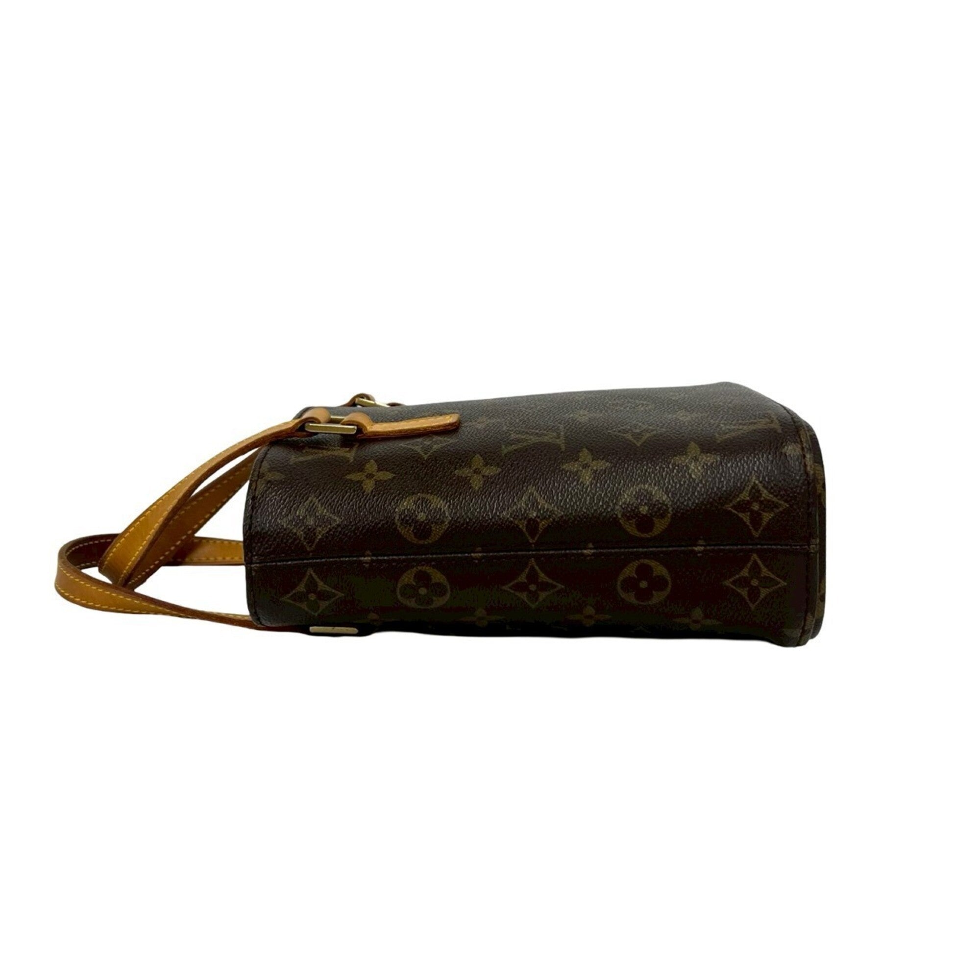 Louis Vuitton Brown Leather Pvc Handbag Tote Bag (Pre-Owned)