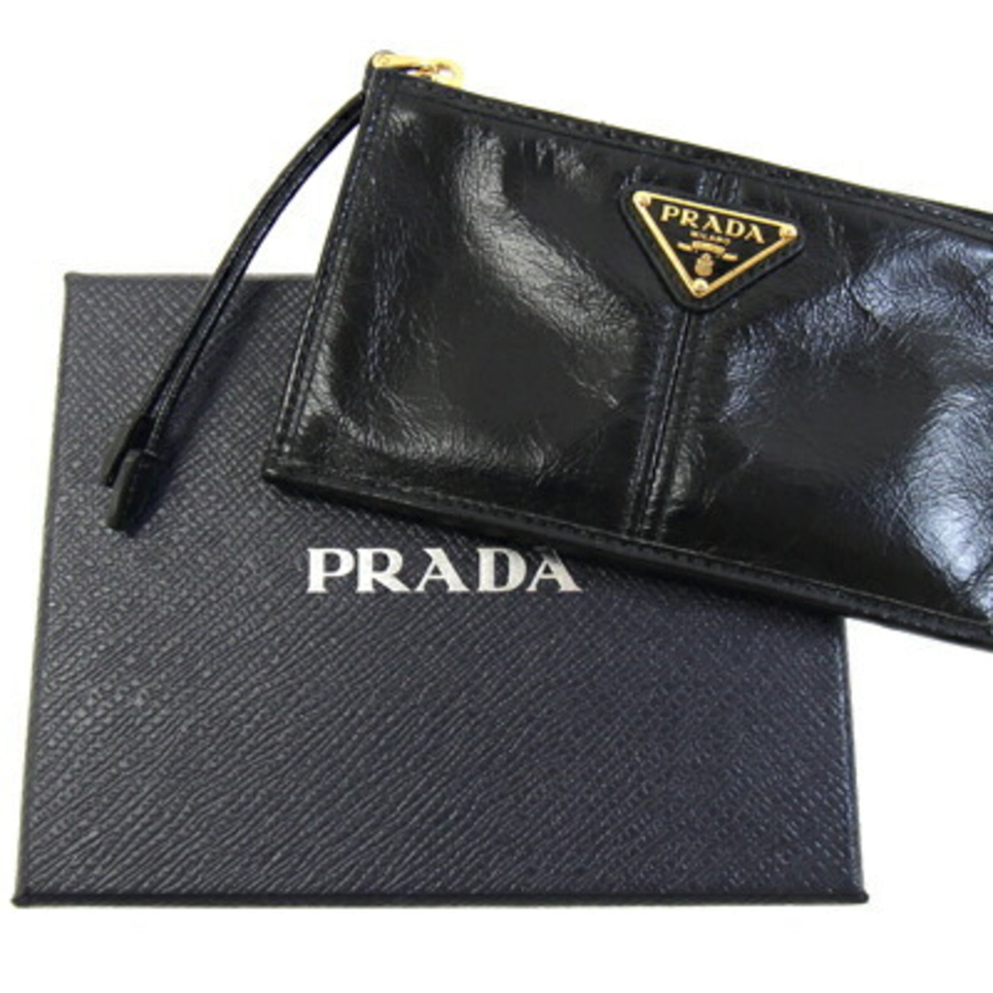 Prada Black Leather Card Wallet (Pre-Owned)