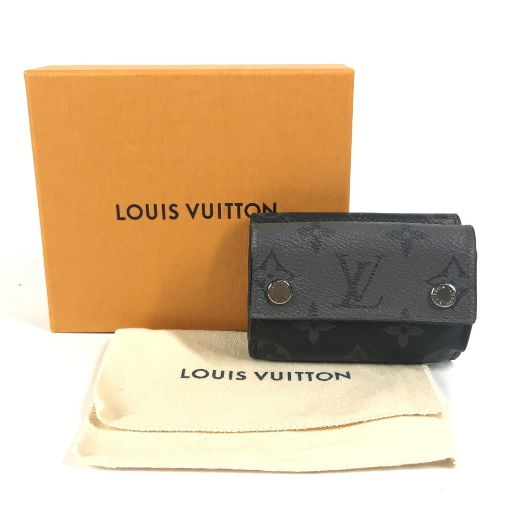 Louis Vuitton Black Gray Monogram Eclipse Canvas Wallet (Tri-Fold) (Pre-Owned)