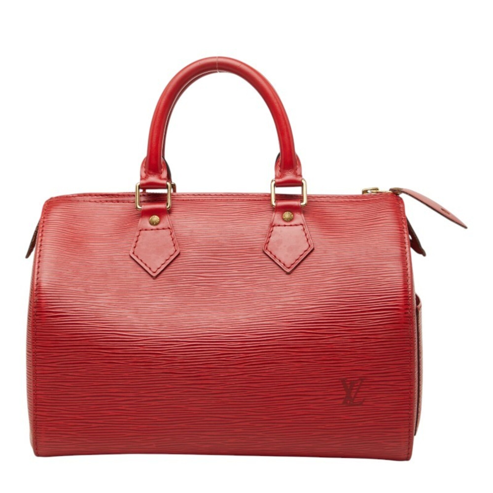 Louis Vuitton Castilian Red Leather Boston Bag Handbag (Pre-Owned)