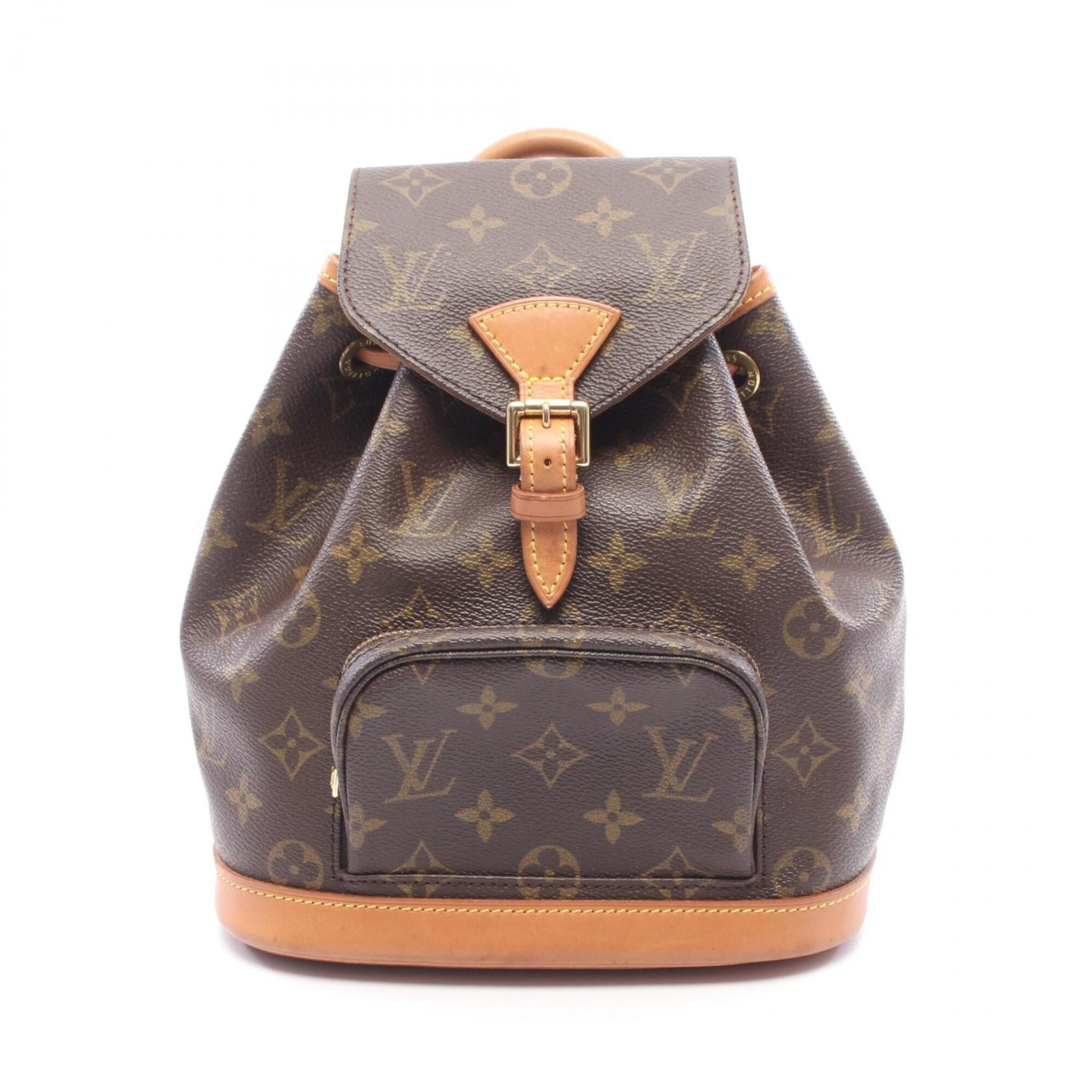 Louis Vuitton Brown Monogram Coated Canvas Leather Monogram Backpack Handbag (Pre-Owned)