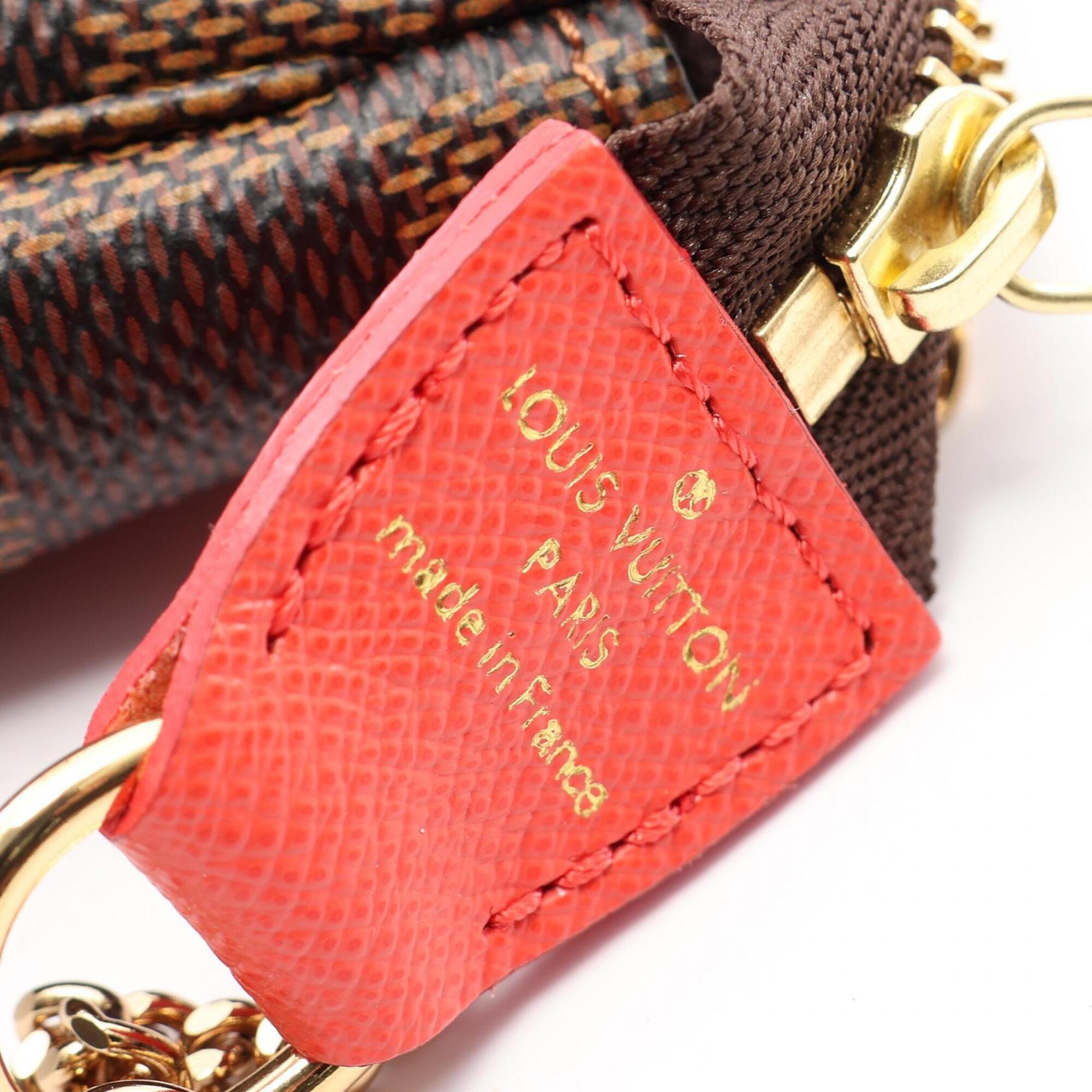 Louis Vuitton Brown Multi-Color Coated Canvas Leather Handbag Pochette (Pre-Owned)