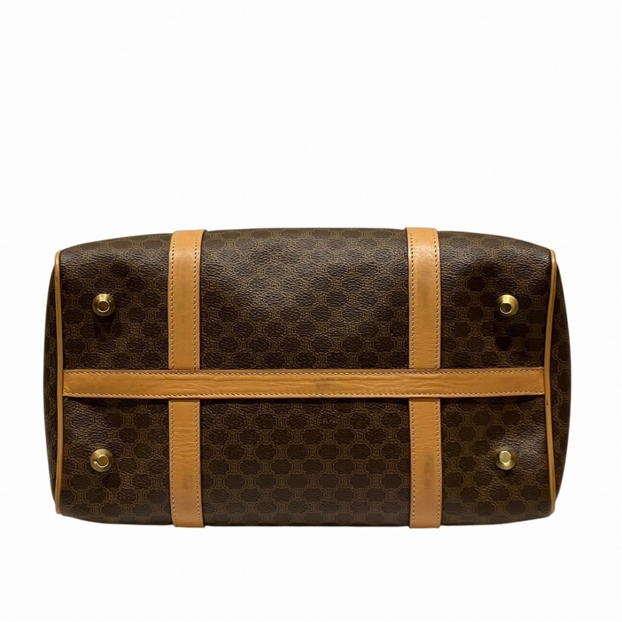 Celine Brown Pvc Leather Boston Bag (Pre-Owned)