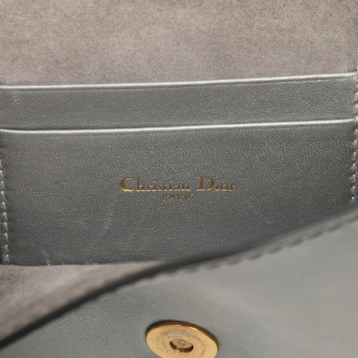 Christian Dior Gold Silver Leather Shoulder Bag (Pre-Owned)