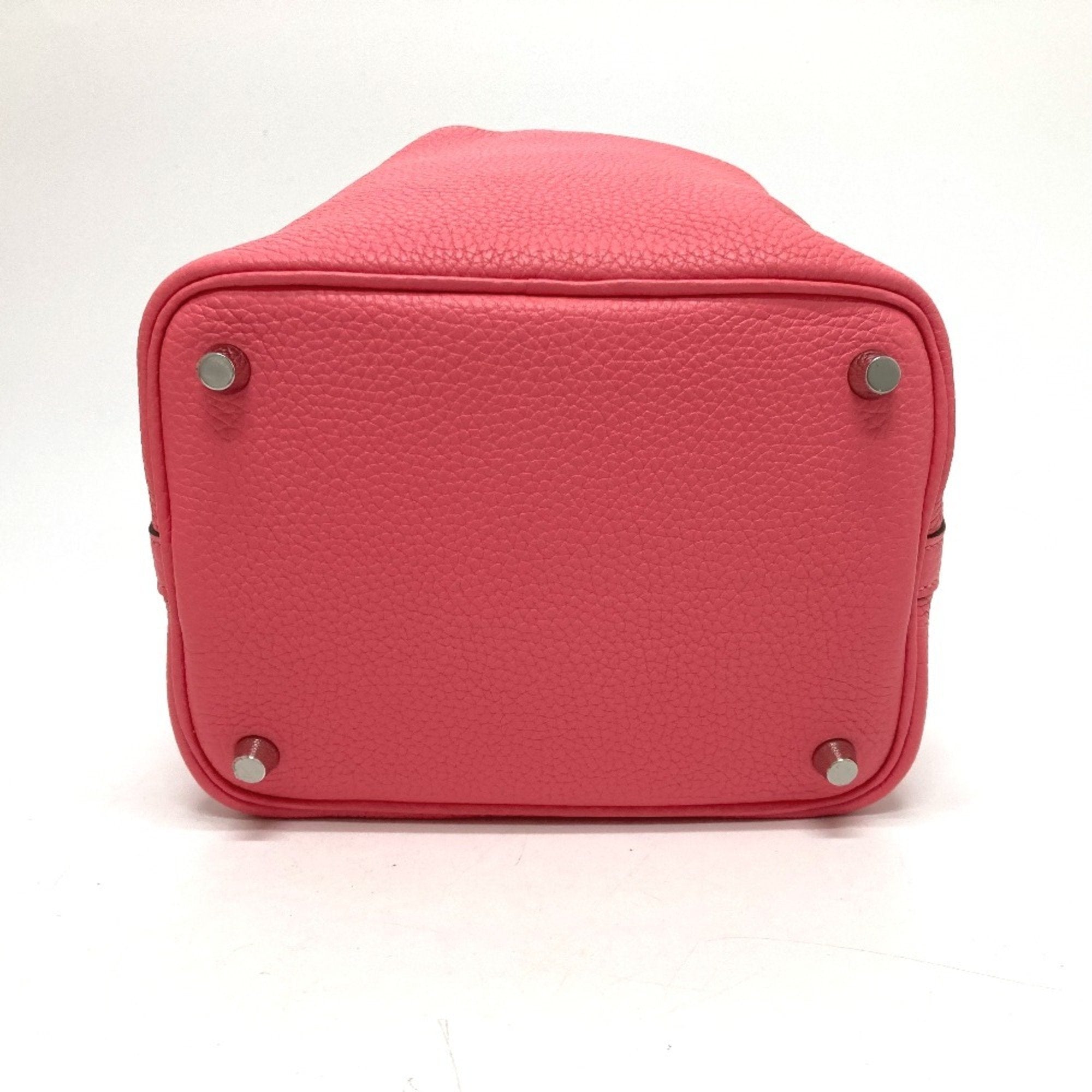 Hermes Pink Rose Azalee Taurillon Clemence Leather Handbag (Pre-Owned)