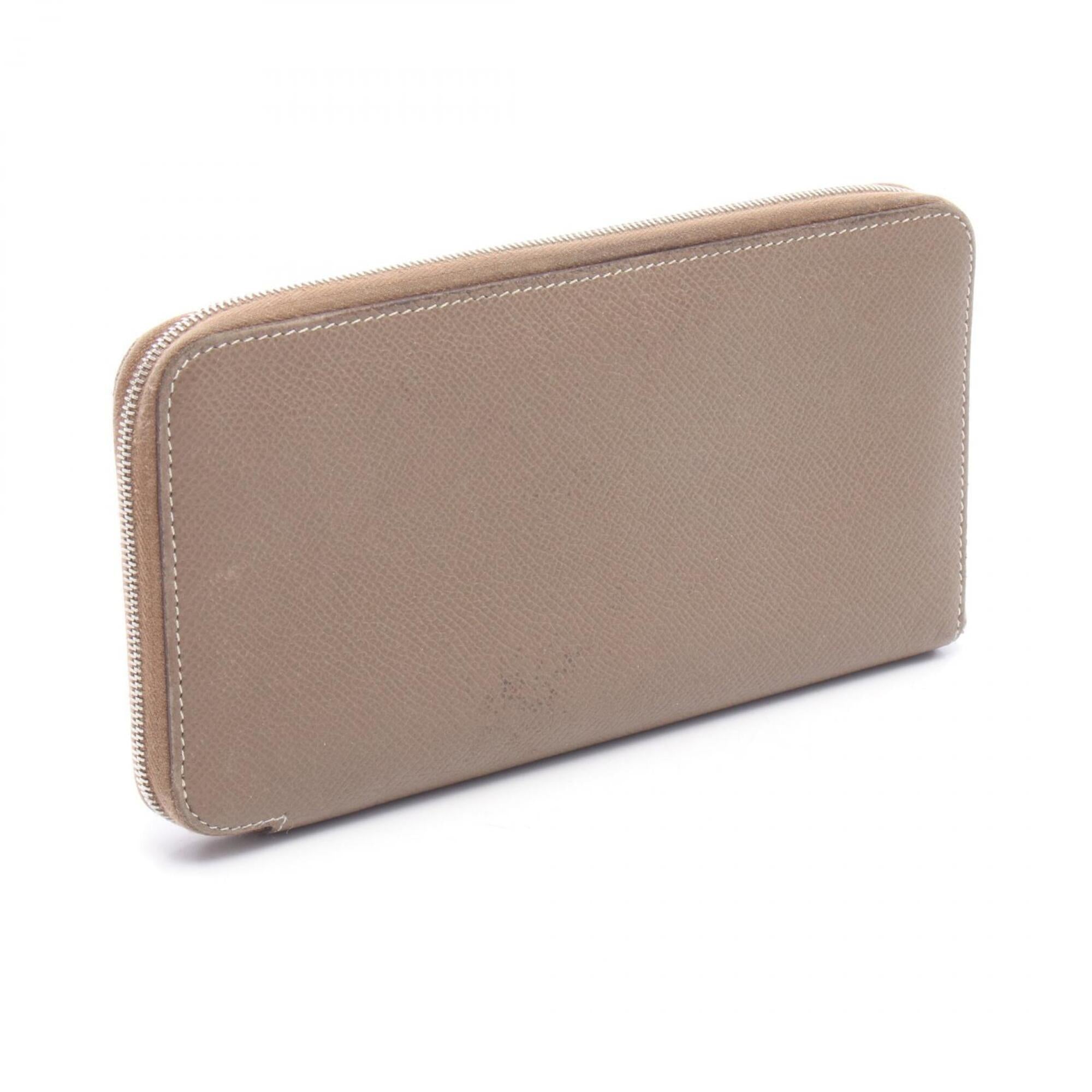 Hermes Etoupe Gray Gray Epsom Leather Long Wallet (Bi-Fold) (Pre-Owned)