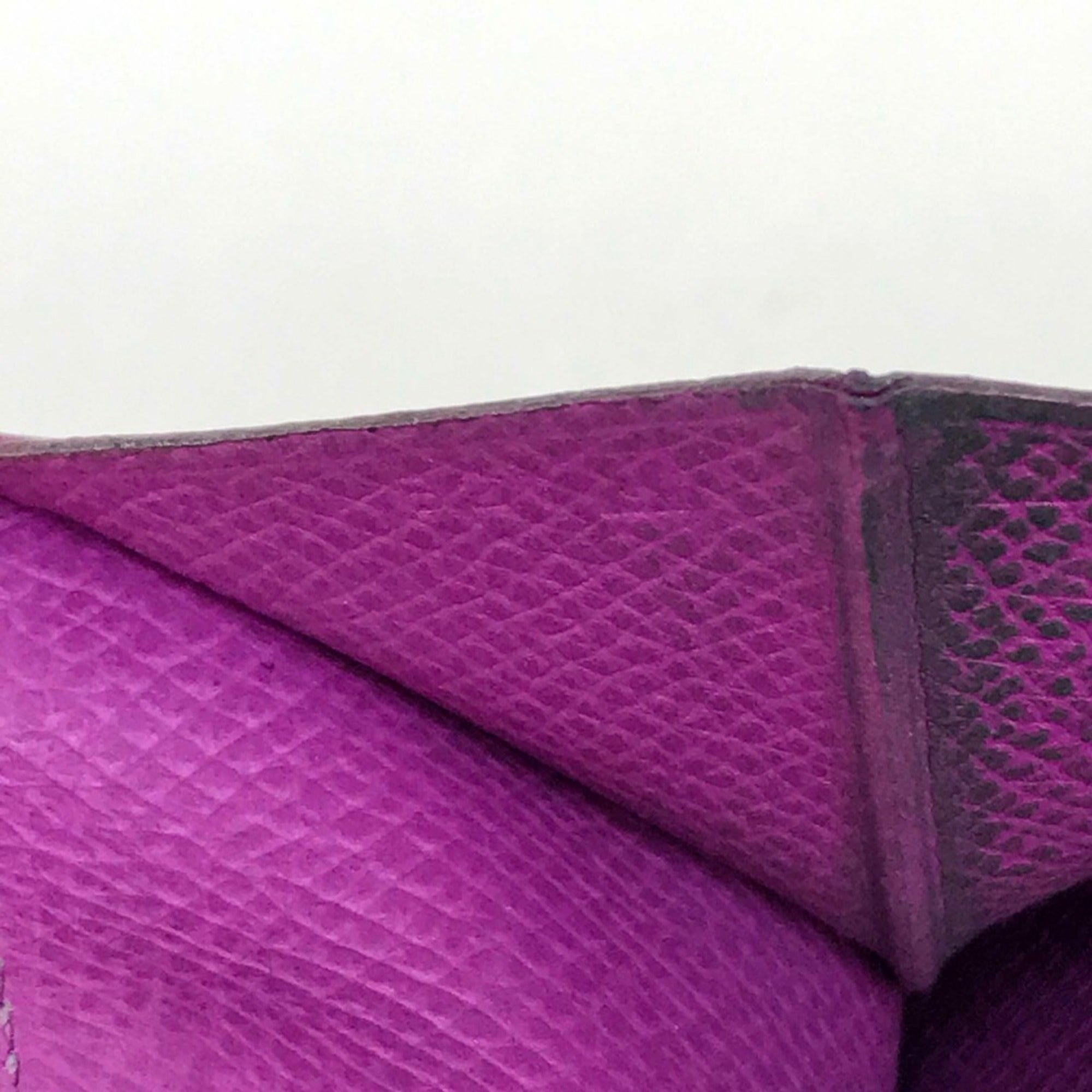 Hermes Purple Leather Long Wallet (Bi-Fold) (Pre-Owned)