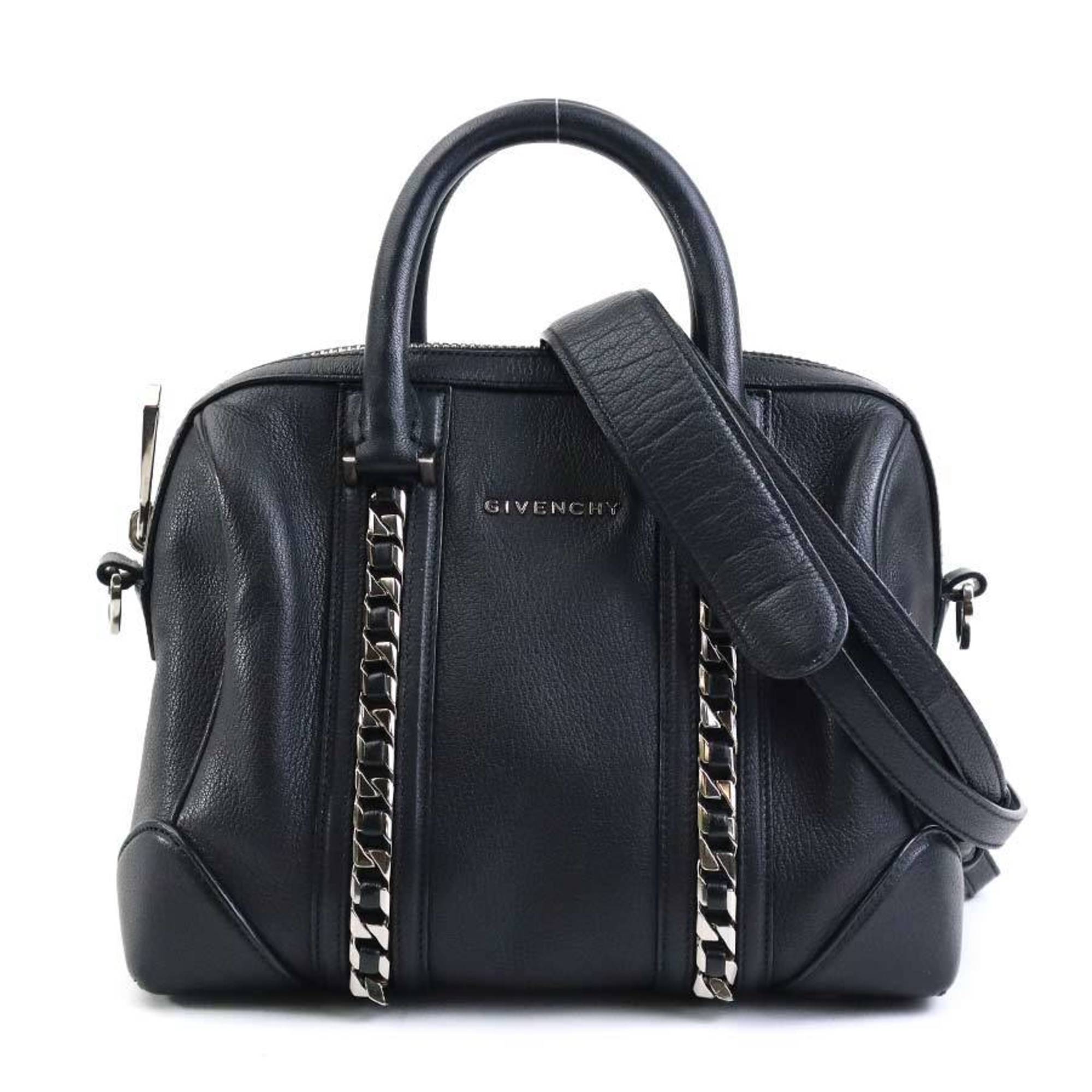 Givenchy Black Leather Handbag Shoulder Bag (Pre-Owned)