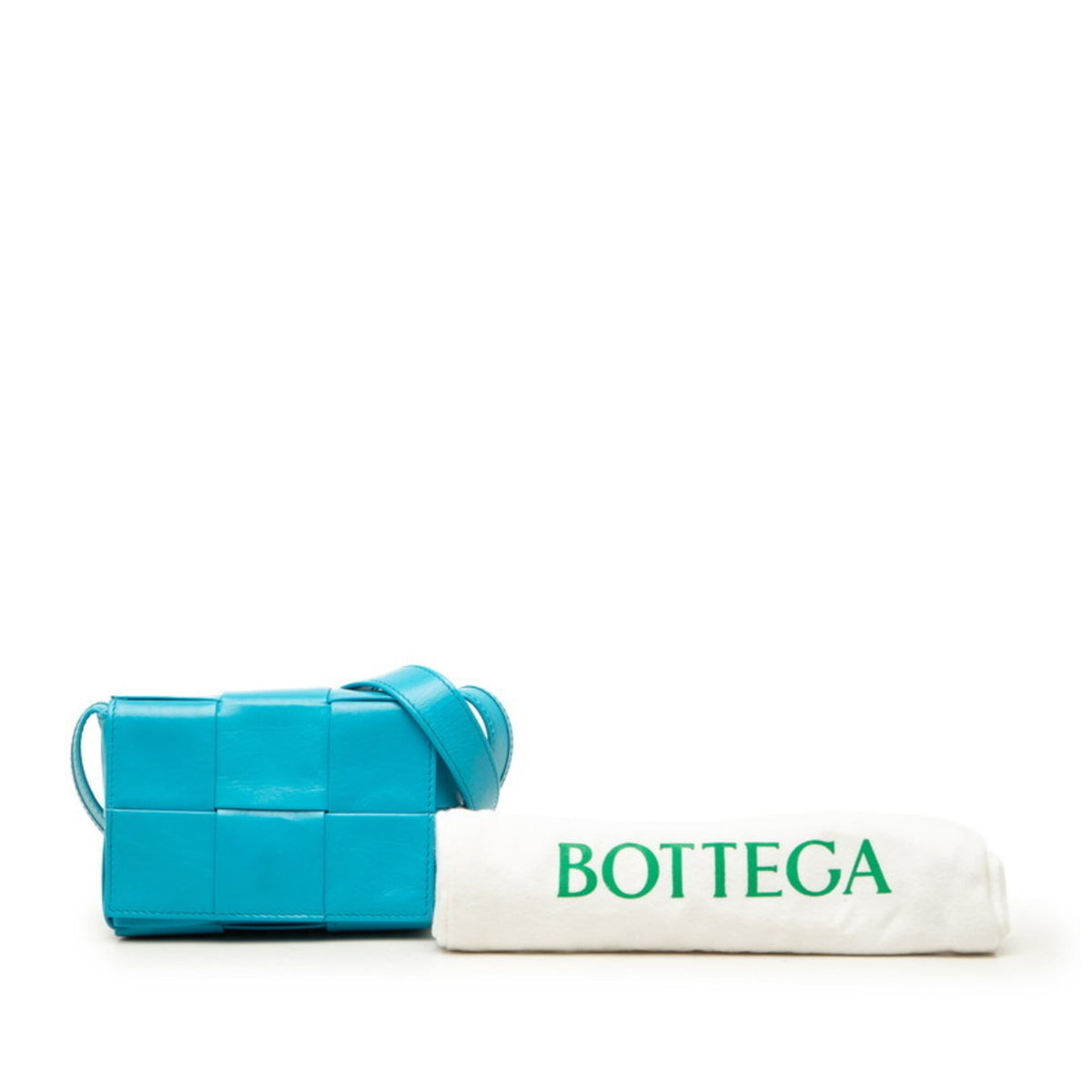 Bottega Veneta Blue Turquoise Leather Shoulder Bag (Pre-Owned)