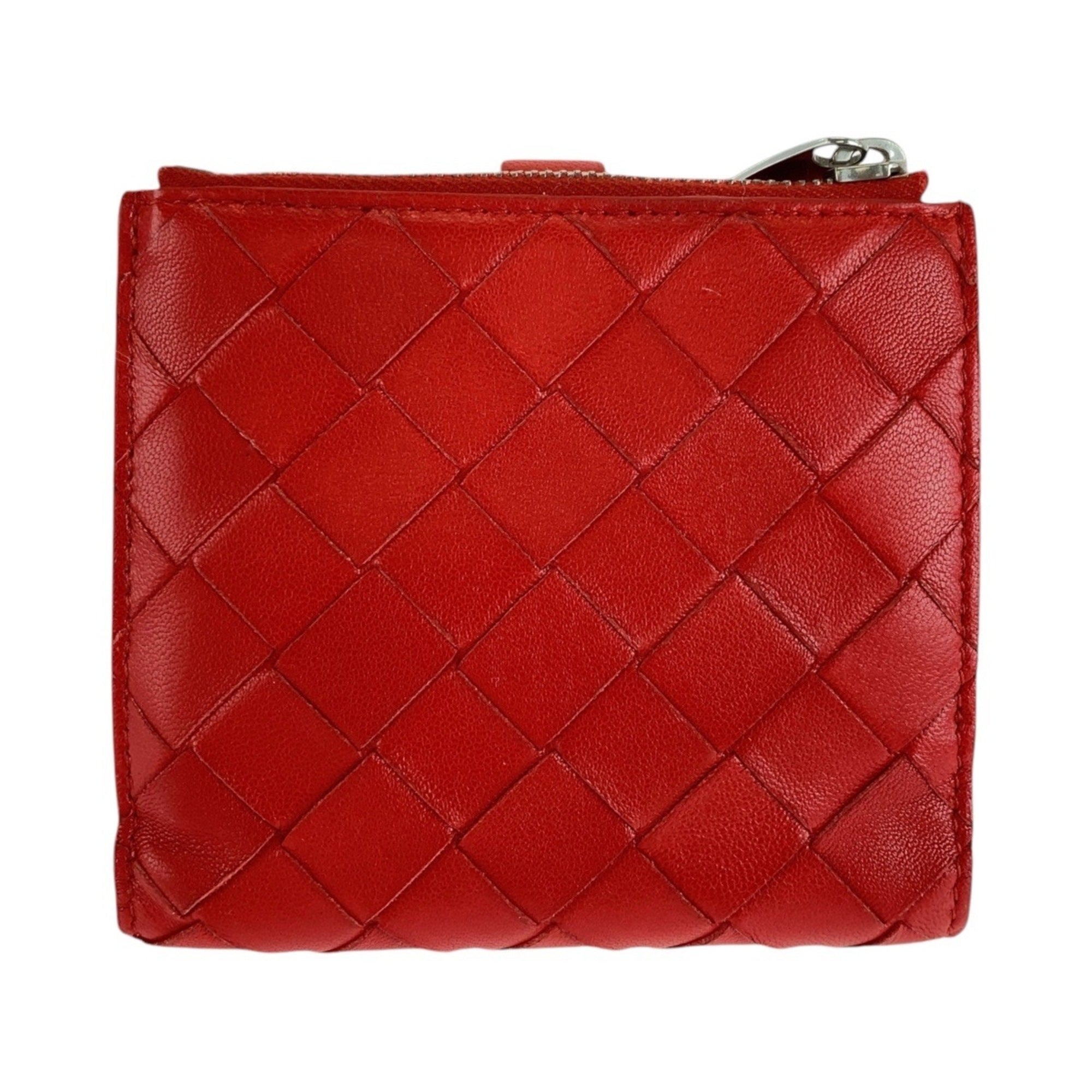 Bottega Veneta Red Color Leather Wallet (Bi-Fold) (Pre-Owned)