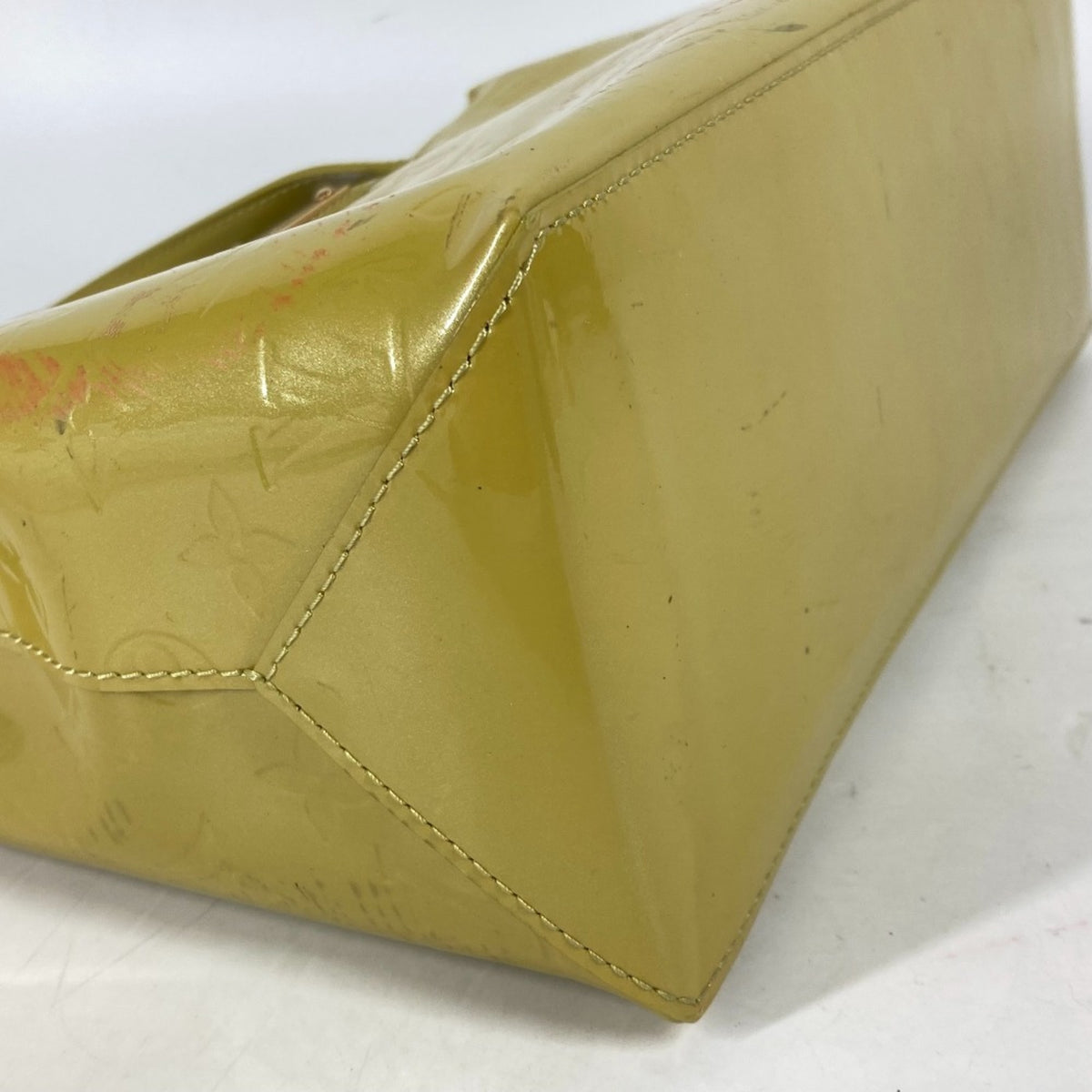 Louis Vuitton Yellow Monogram Vernis Handbag Tote Bag (Pre-Owned)