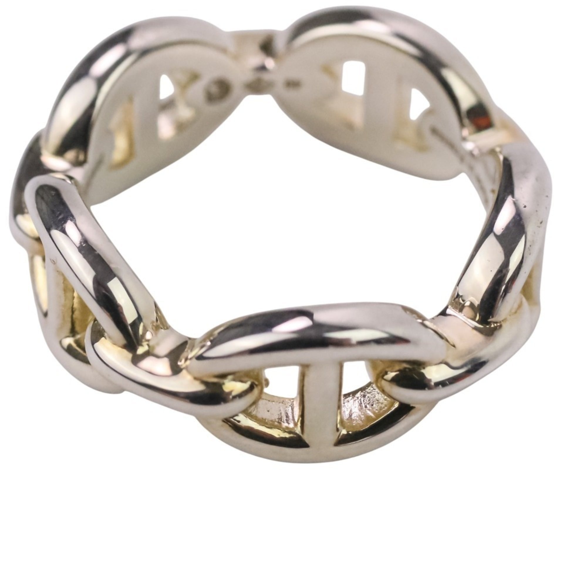 Hermes Silver Silver 925 Band Ring (Pre-Owned)