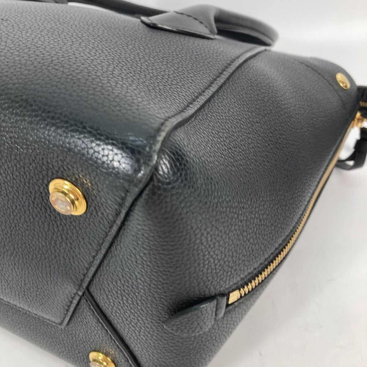 Louis Vuitton Black Noir Leather Handbag Shoulder Bag Tote Bag (Pre-Owned)