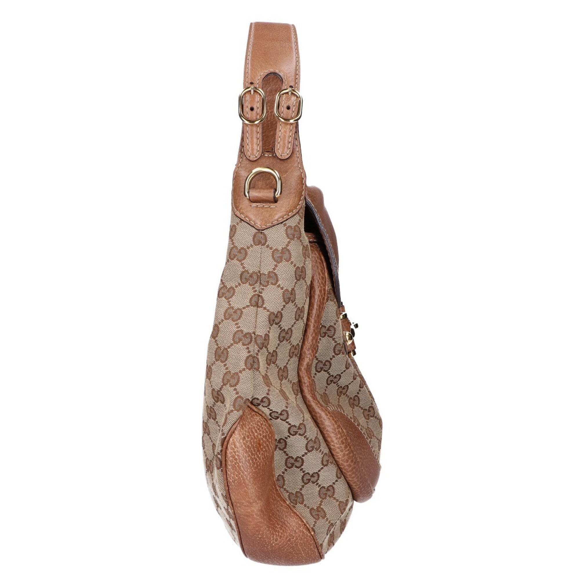 Gucci Beige Gg Canvas Handbag Shoulder Bag (Pre-Owned)