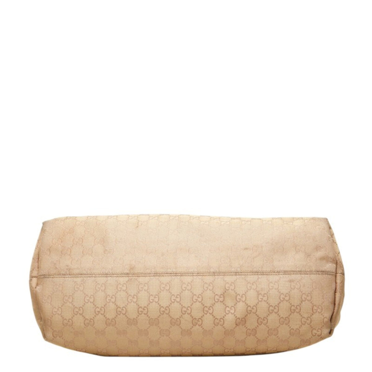 Gucci Beige Gold Canvas Leather Tote Bag (Pre-Owned)