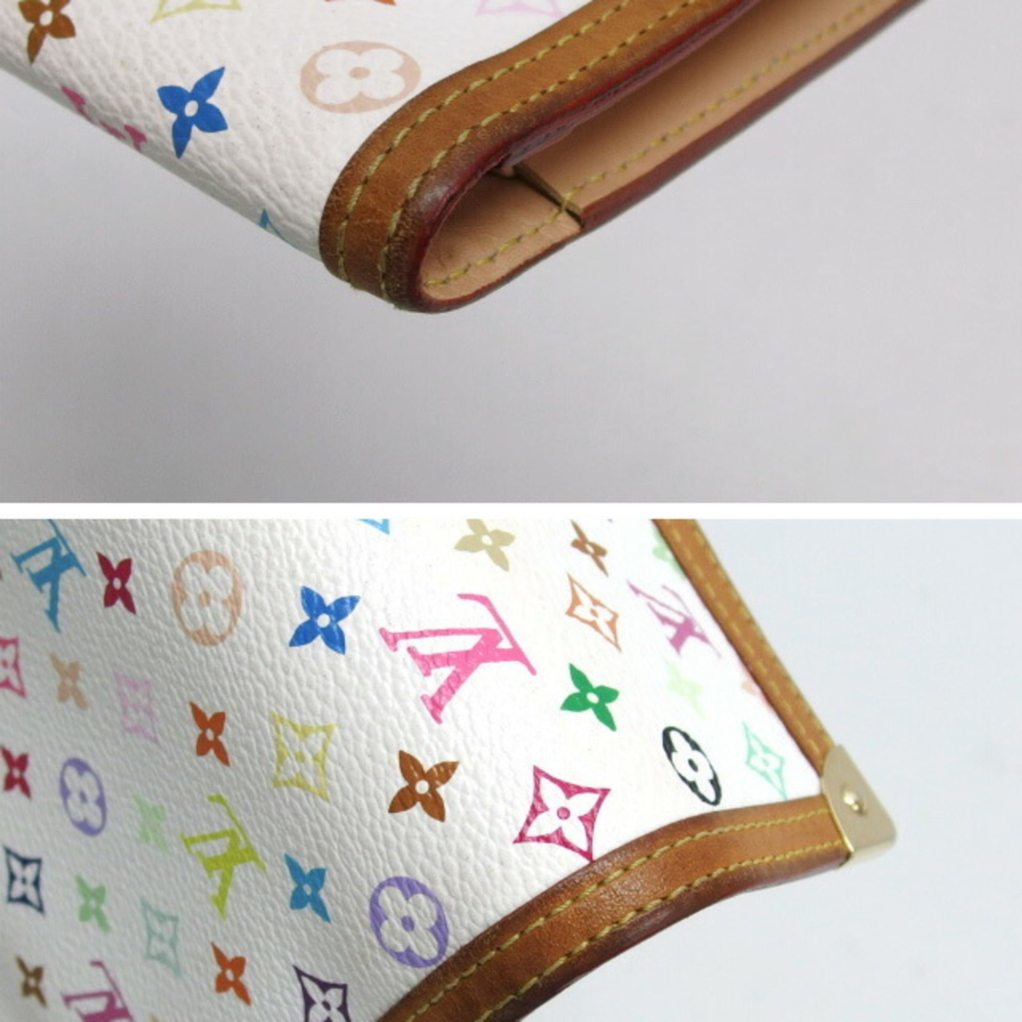 Louis Vuitton Blanc Monogram Multicolore Canvas Long Wallet (Tri-Fold) (Pre-Owned)