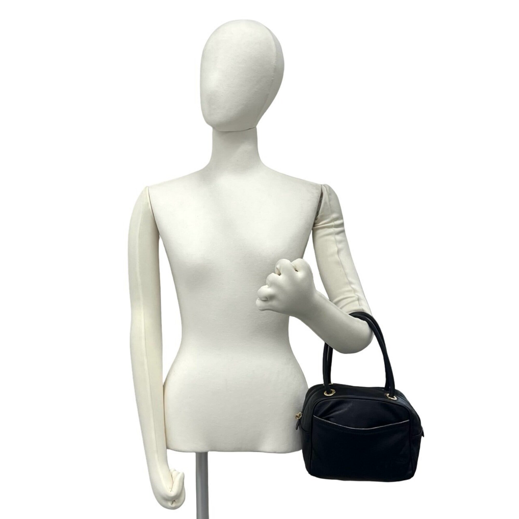 Loewe Black Leather Boston Bag Handbag Tote Bag (Pre-Owned)