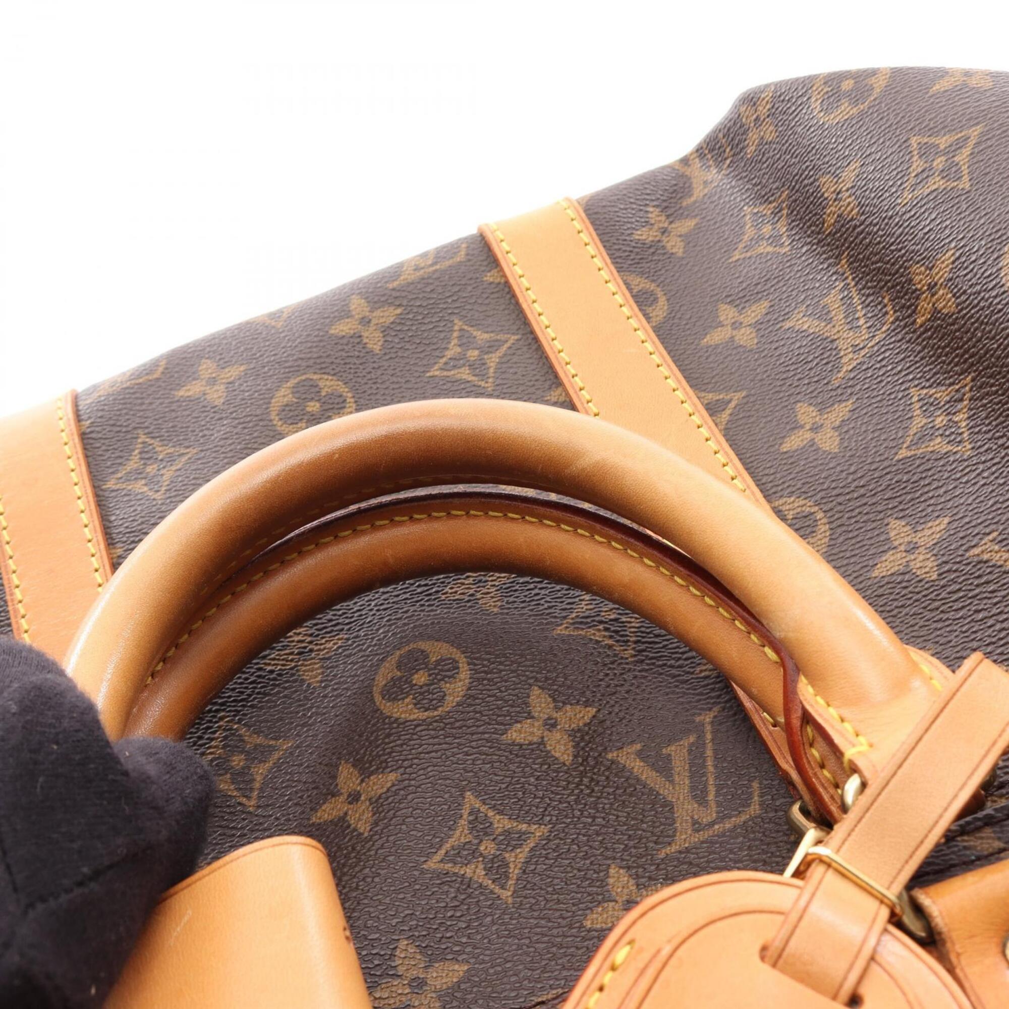 Louis Vuitton Brown Coated Canvas Pvc Monogram Leather Boston Bag Handbag (Pre-Owned)