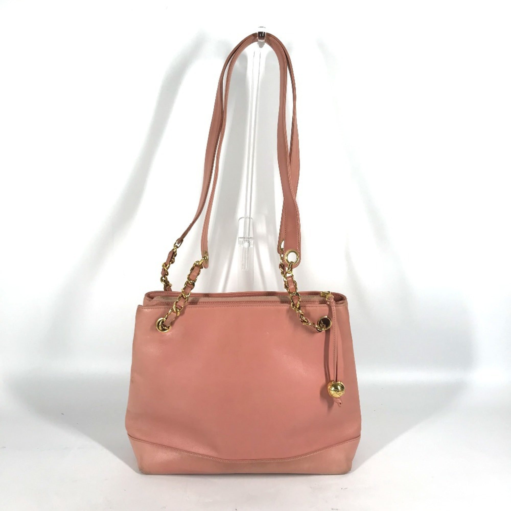 Chanel Pink Leather Shoulder Bag Tote Bag (Pre-Owned)