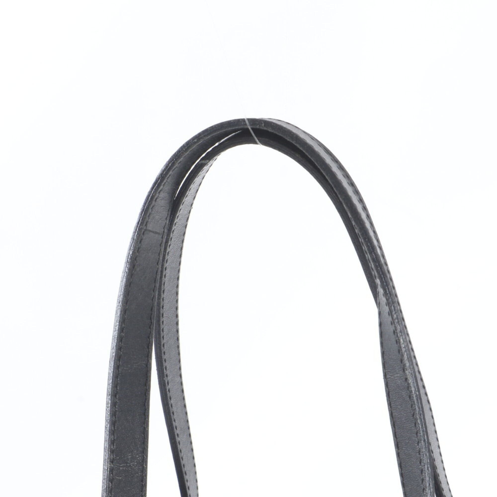 Gucci Black Leather Canvas Handbag Shoulder Bag Tote Bag (Pre-Owned)