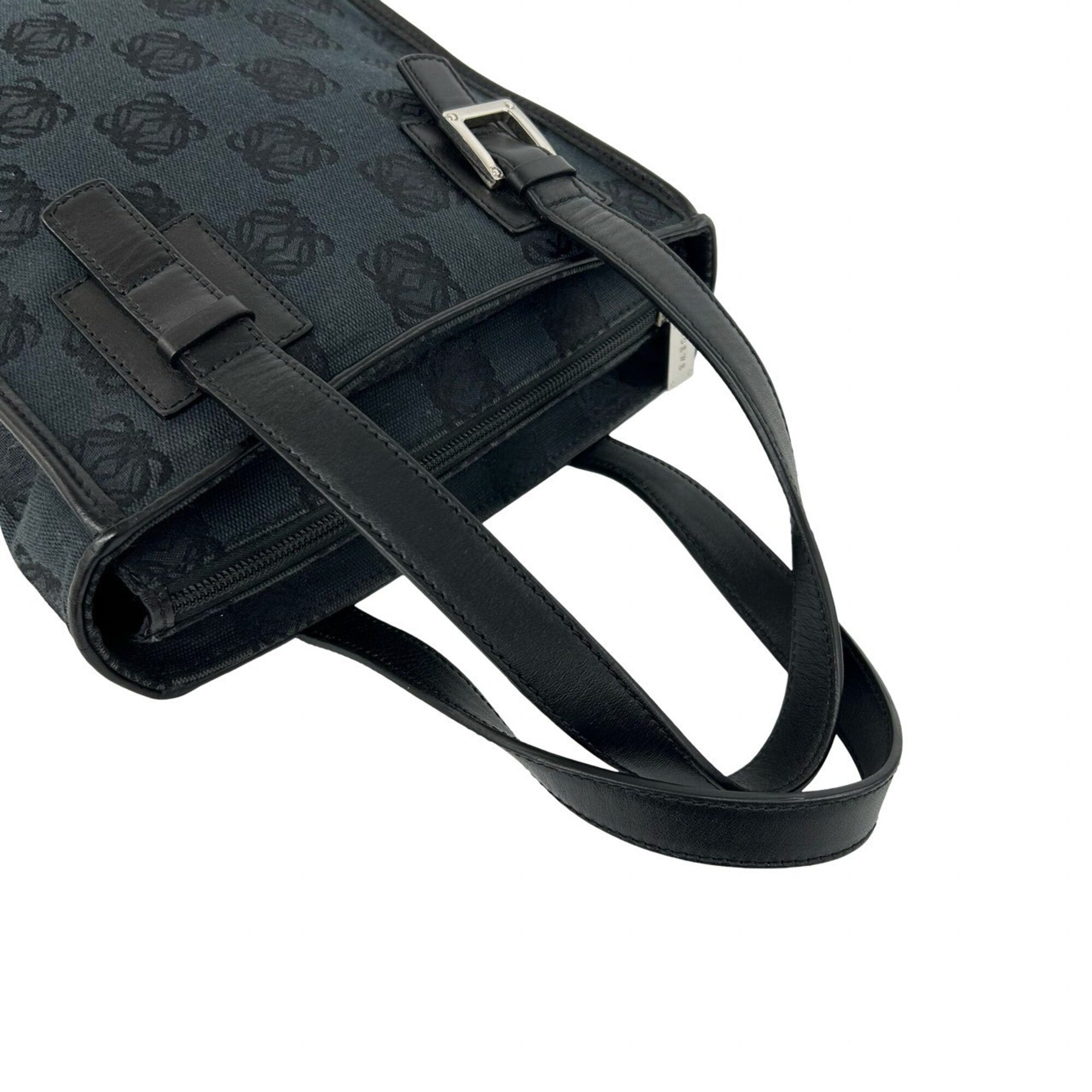 Loewe Black Canvas Leather Handbag Tote Bag (Pre-Owned)
