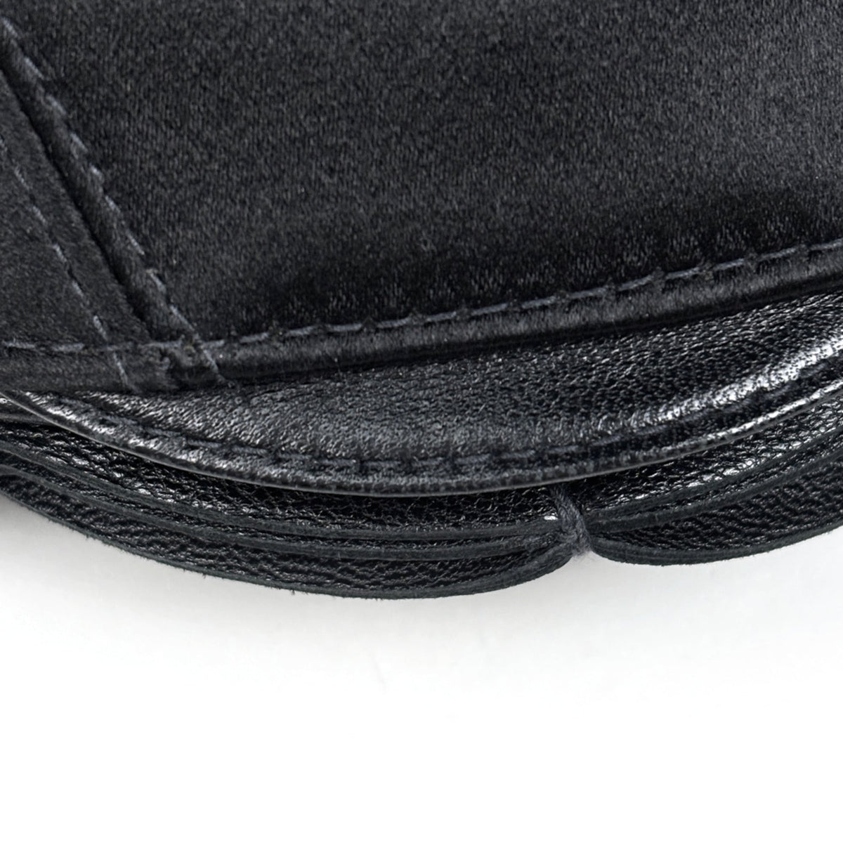 Chanel Black Leather Satin Handbag (Pre-Owned)