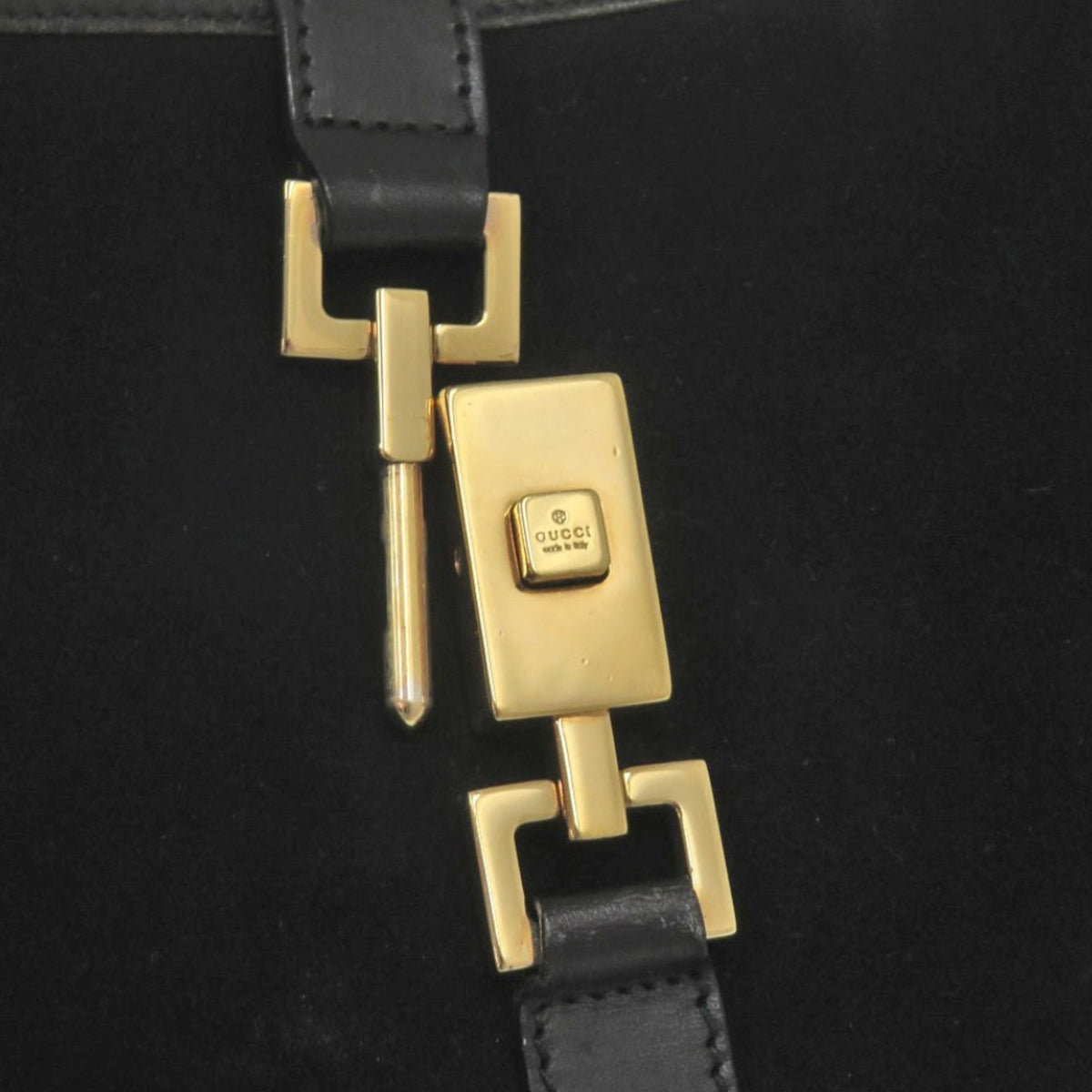 Gucci Black Suede Leather Handbag Shoulder Bag (Pre-Owned)