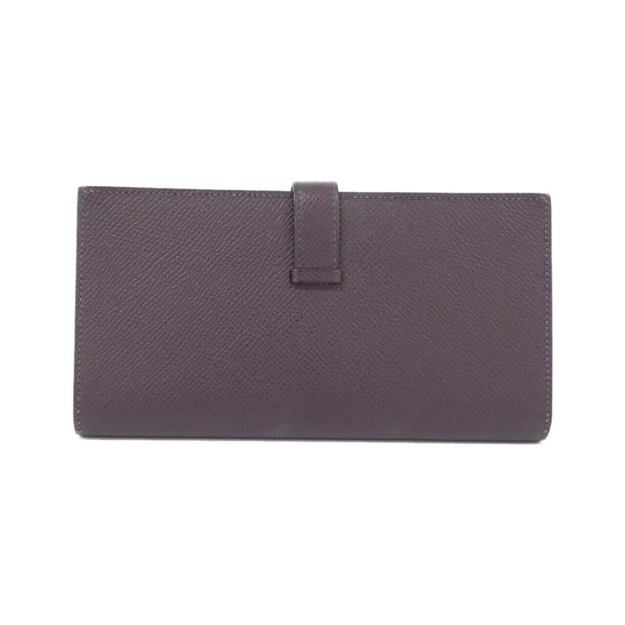 Hermes Anemone Purple Epsom Leather Long Wallet (Bi-Fold) (Pre-Owned)