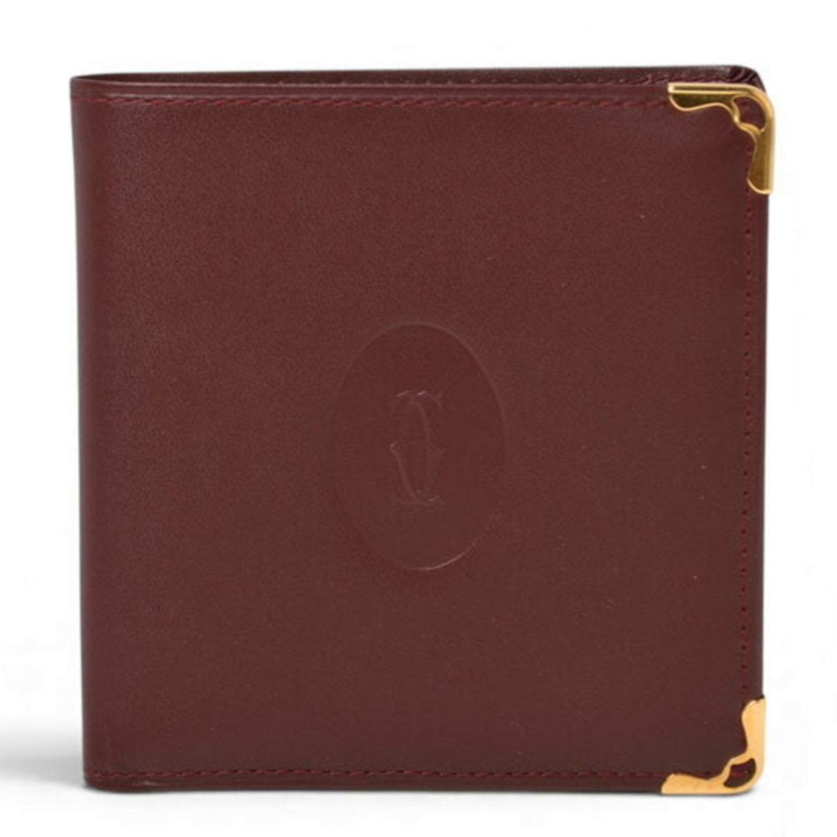 Cartier Bordeaux Leather Wallet (Bi-Fold) (Pre-Owned)