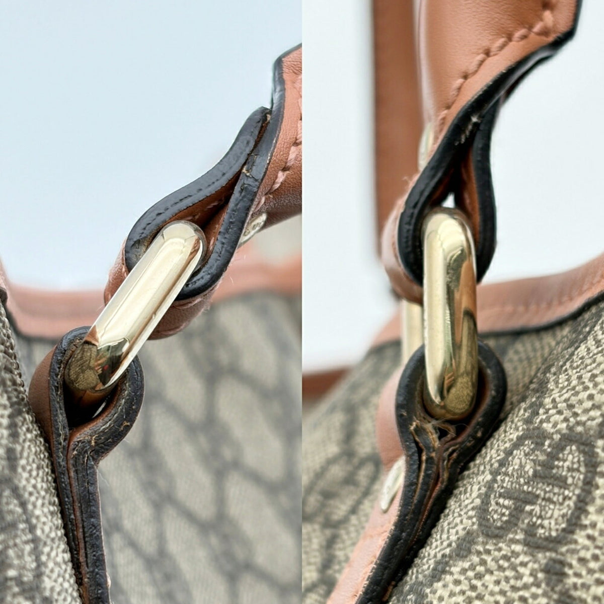 Gucci Gg Plus Beige Brown Pvc Leather Handbag Tote Bag (Pre-Owned)