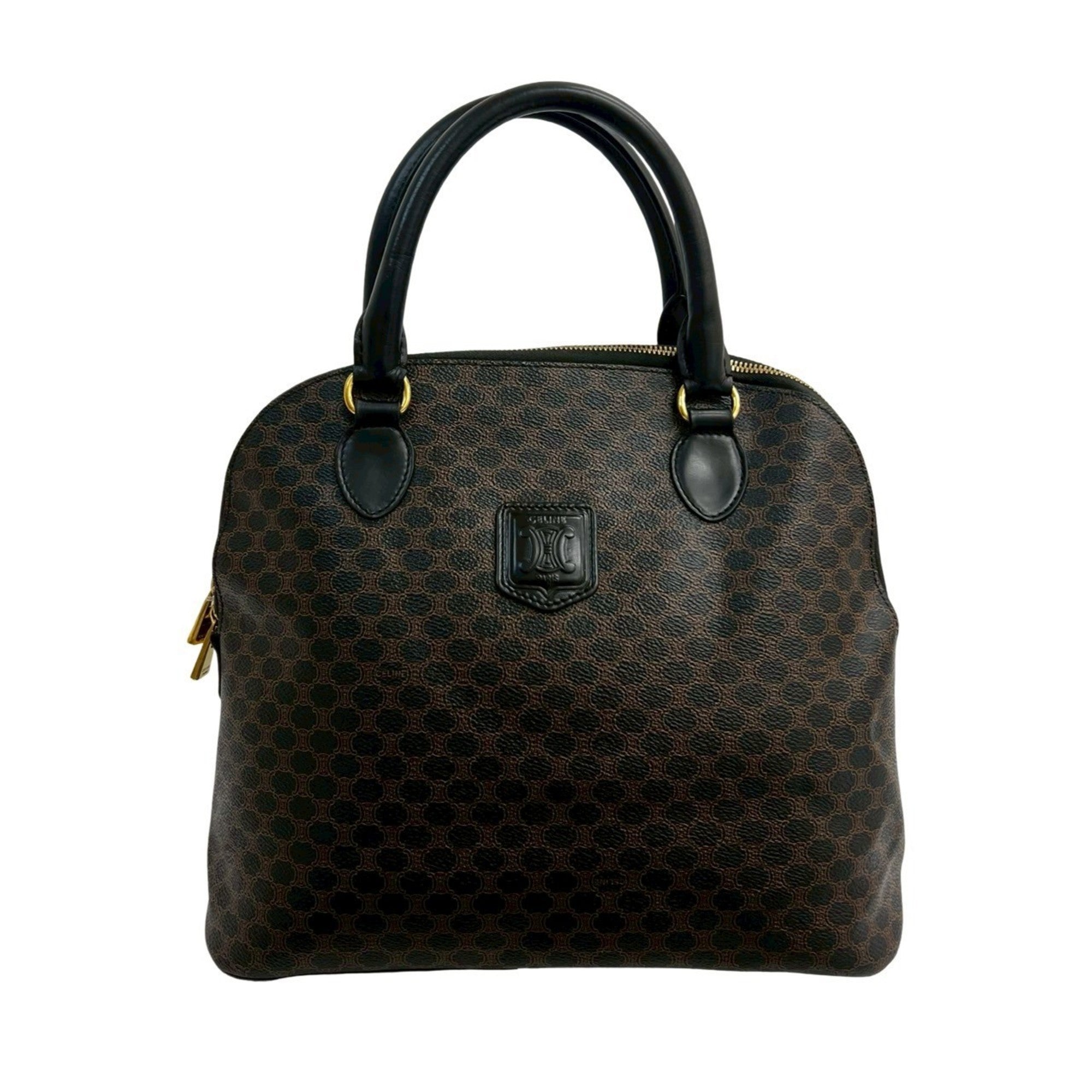 Celine Black Brown Leather Pvc Handbag Tote Bag (Pre-Owned)