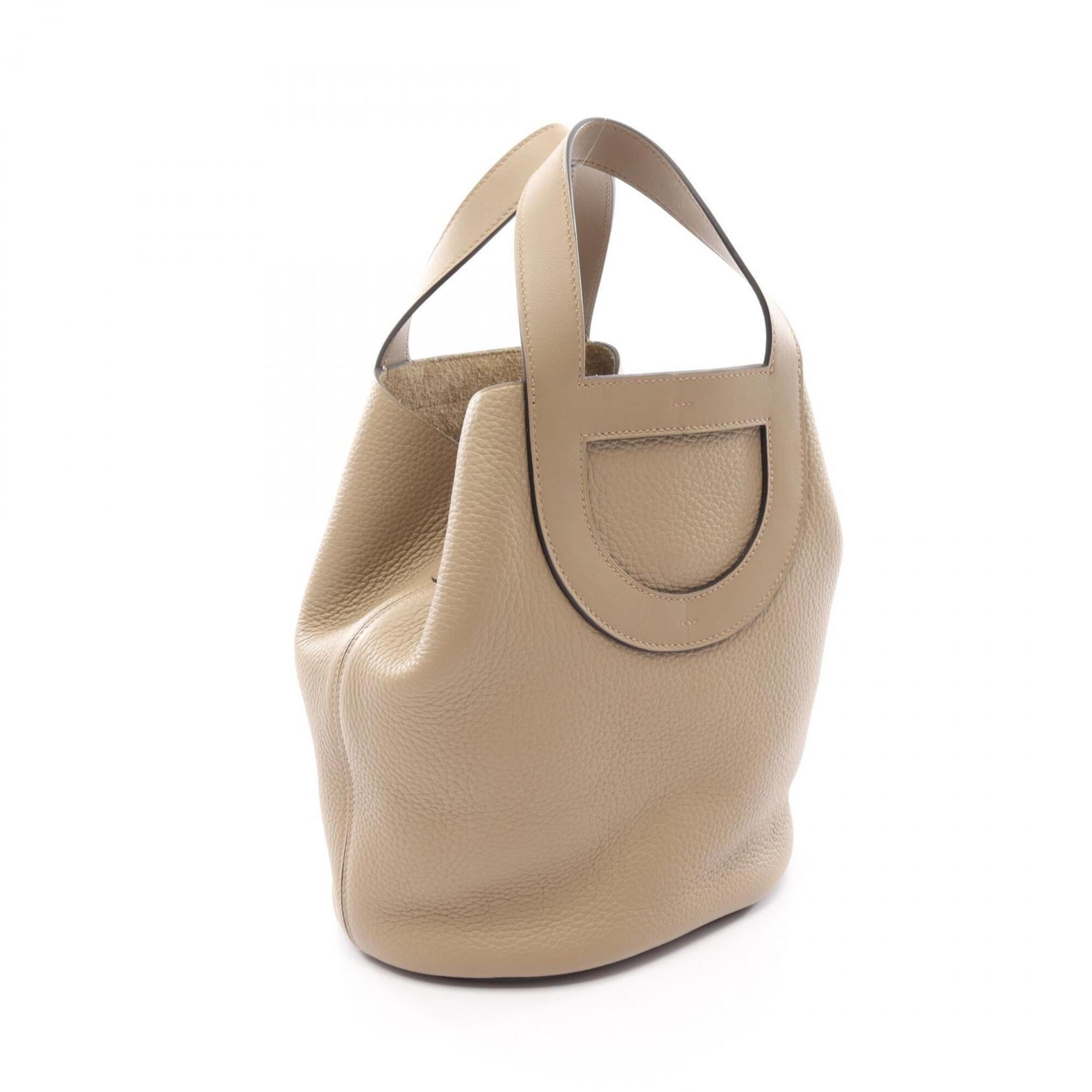 Hermes Beige Taurillon Clemence Leather Handbag (Pre-Owned)