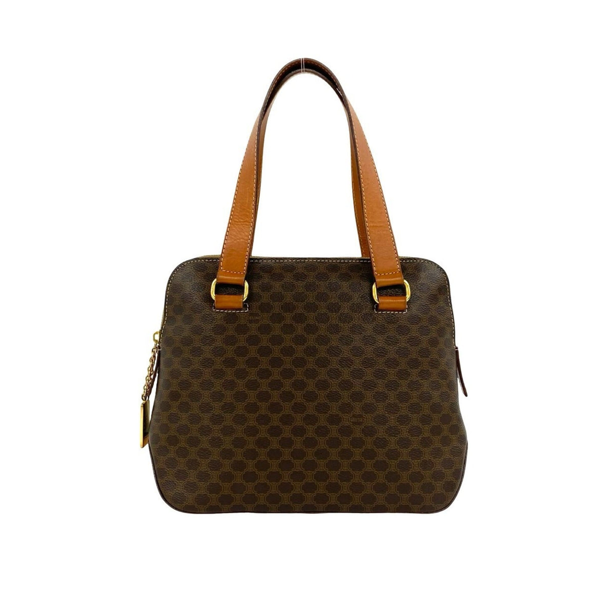 Celine Brown Leather Pvc Handbag Tote Bag (Pre-Owned)