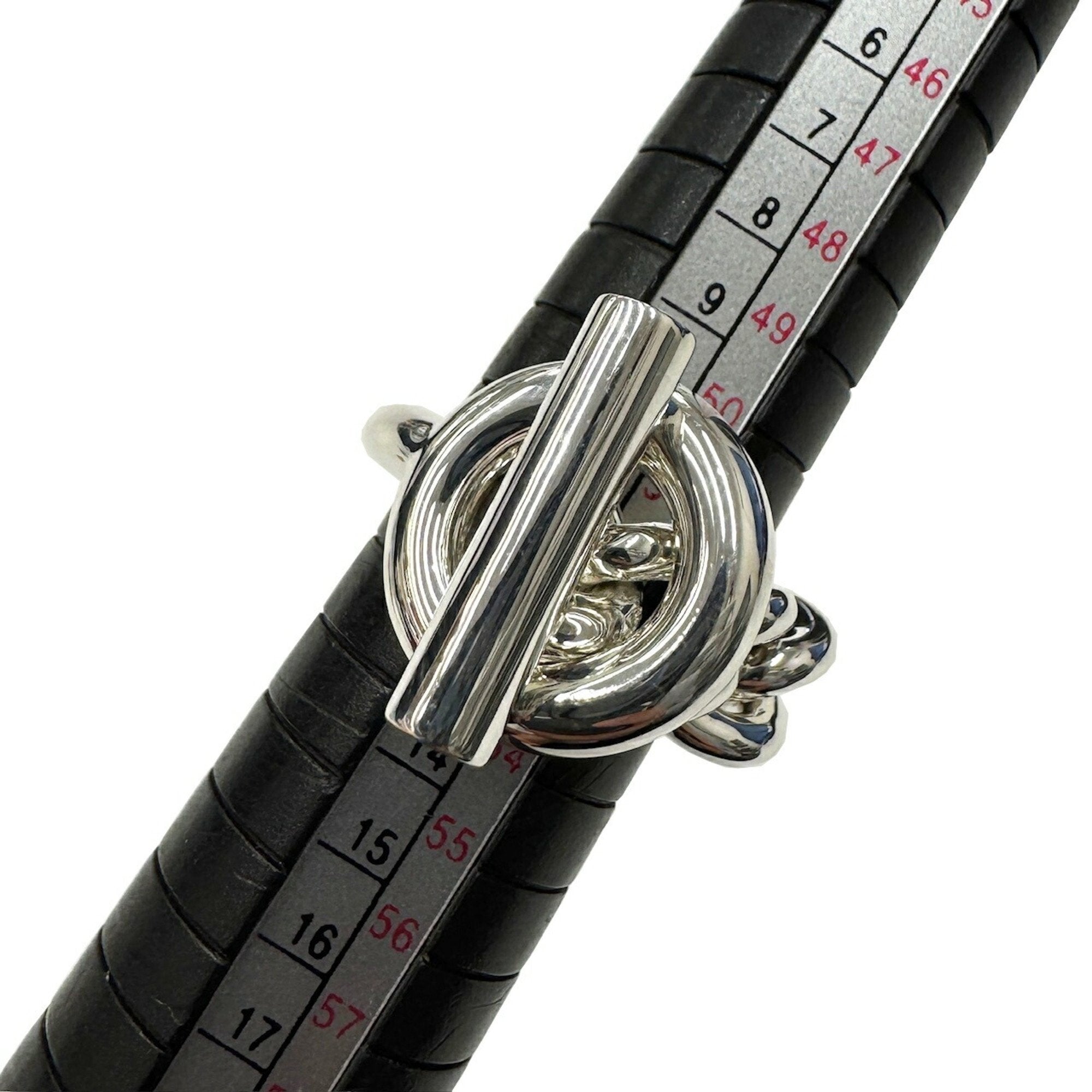 Hermes Silver Silver 925 Band Ring (Pre-Owned)
