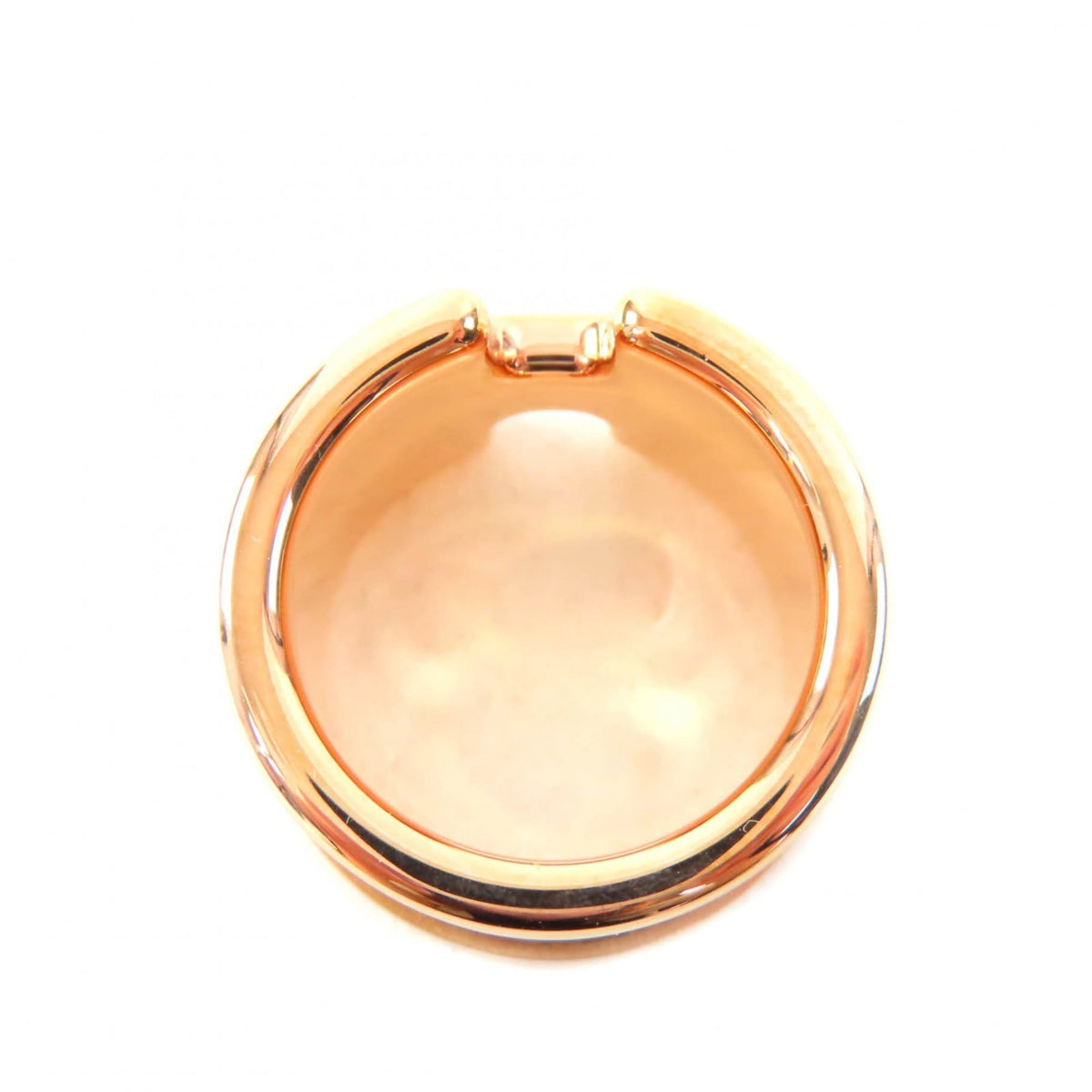 Hermes Pink Gold Etoupe Gray Metal Band Ring (Pre-Owned)