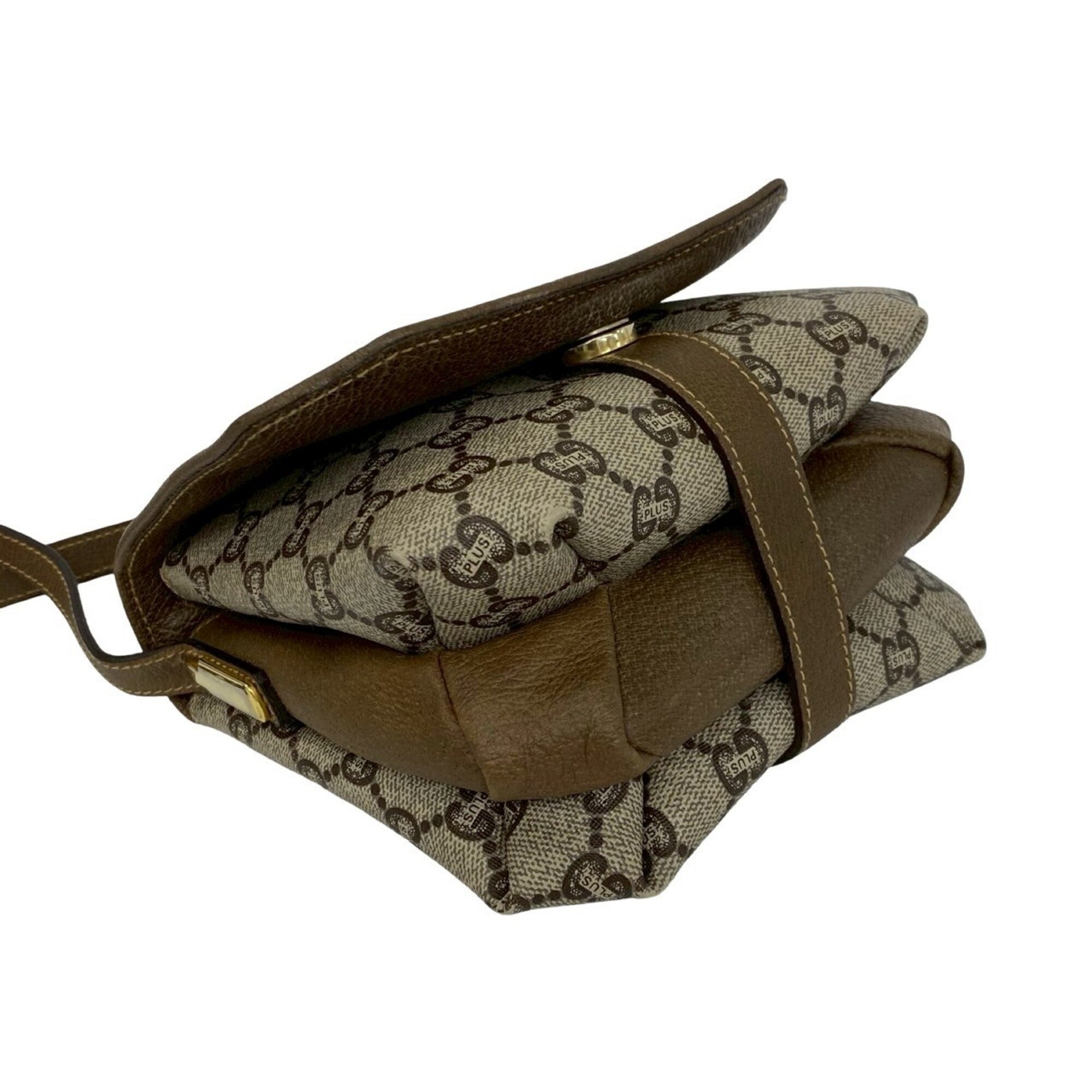 Gucci Brown Leather Pvc Pochette Shoulder Bag (Pre-Owned)