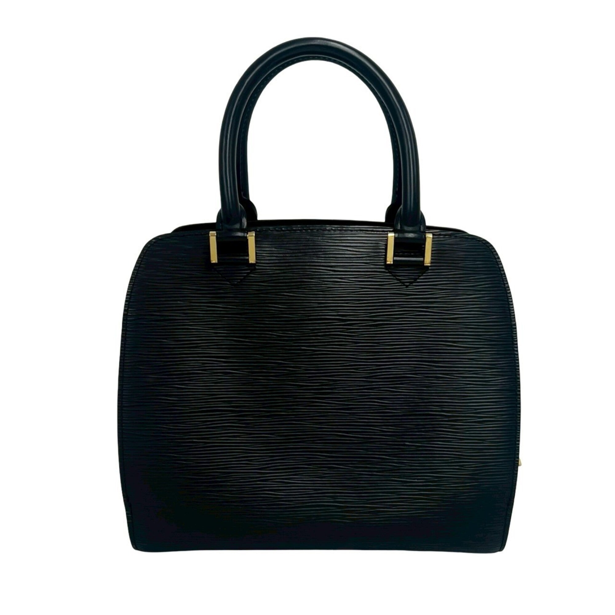 Louis Vuitton Black Leather Boston Bag Handbag (Pre-Owned)