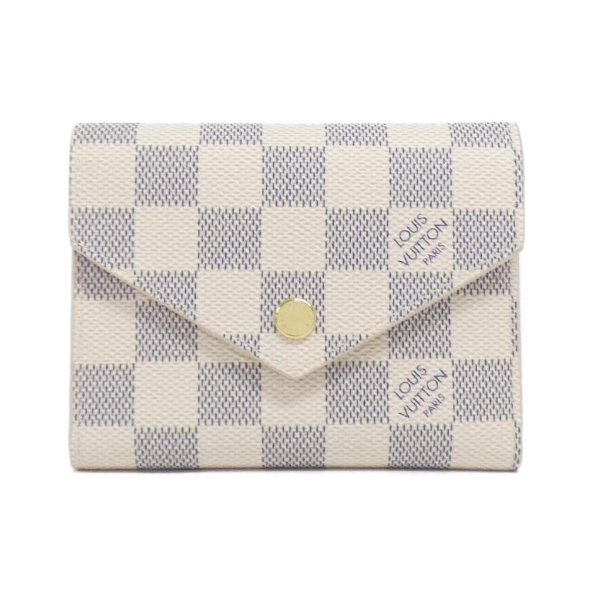 Louis Vuitton Damier Azur Azur Rose Ballerine Coated Canvas Wallet (Tri-Fold) (Pre-Owned)