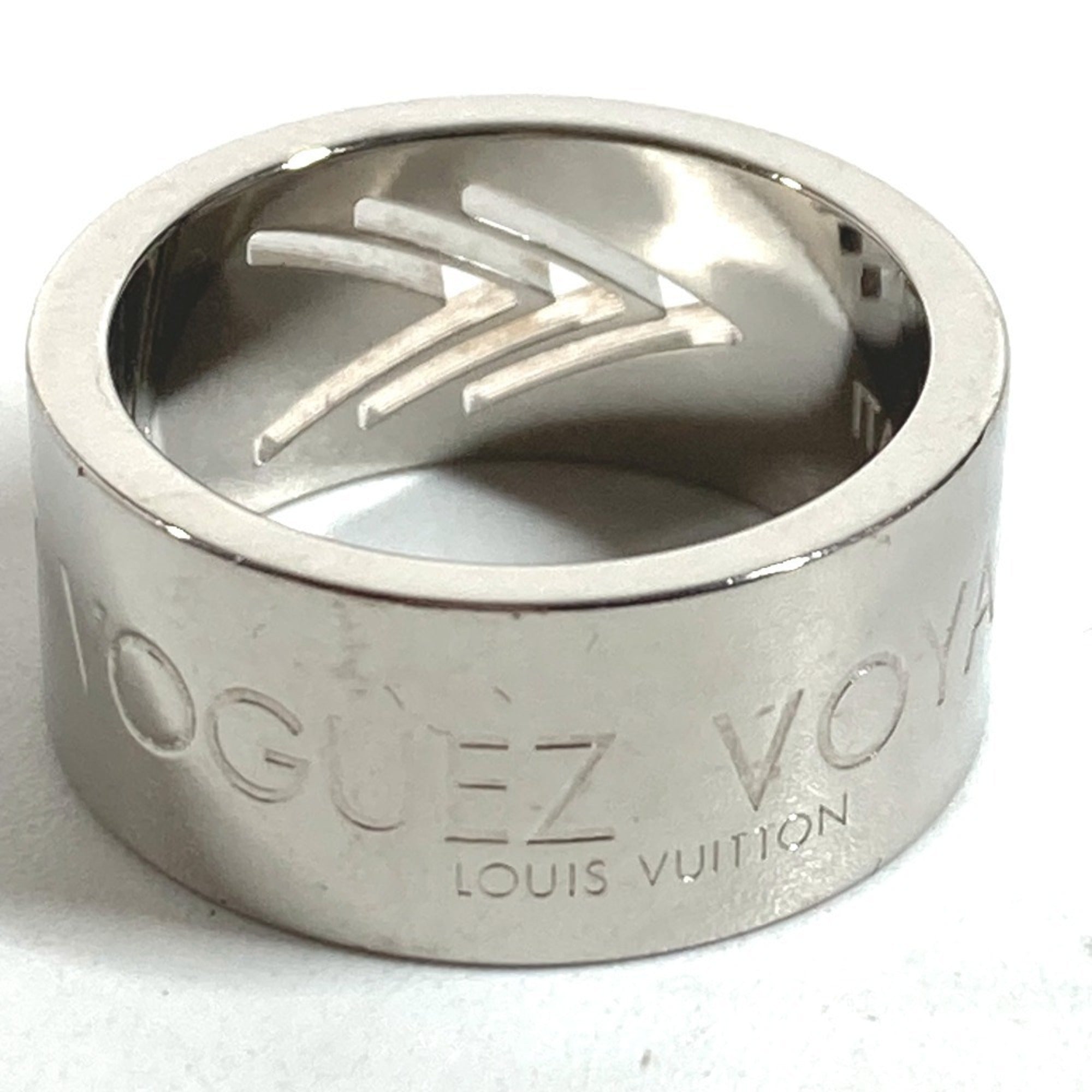 Louis Vuitton Silver Metal Band Ring (Pre-Owned)