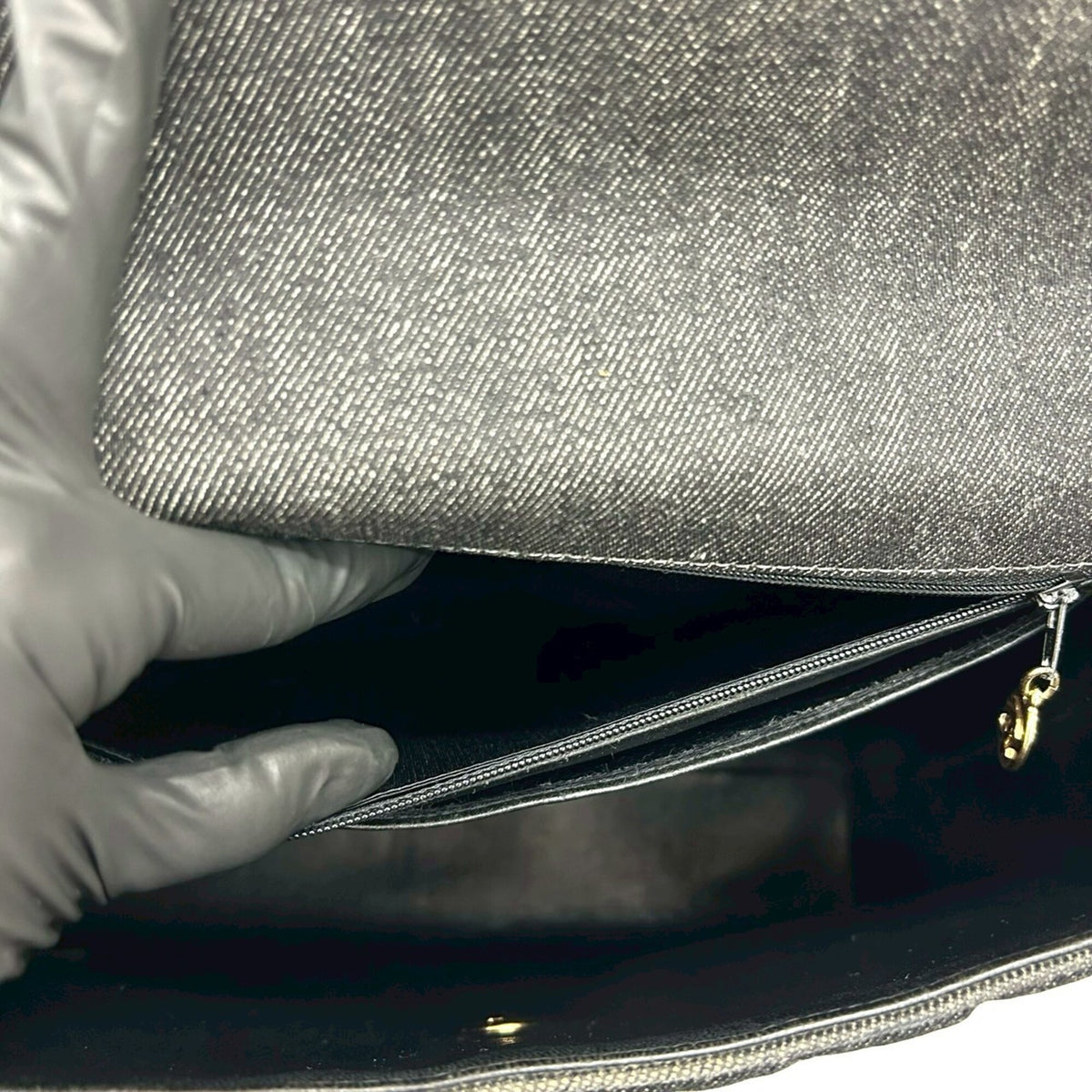 Chanel Black Cotton Leather Handbag Tote Bag (Pre-Owned)