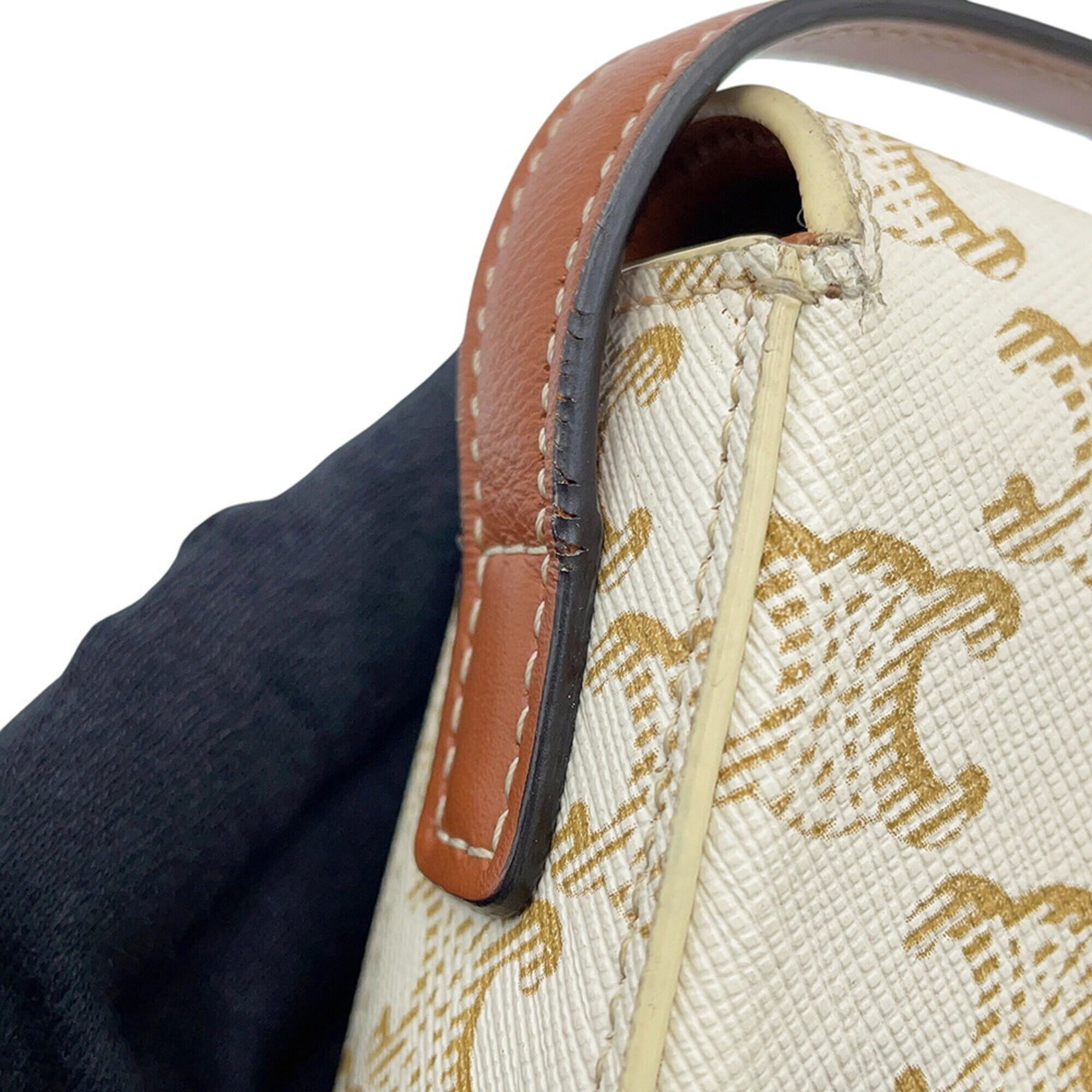 Celine Brown White Pvc Leather Shoulder Bag (Pre-Owned)