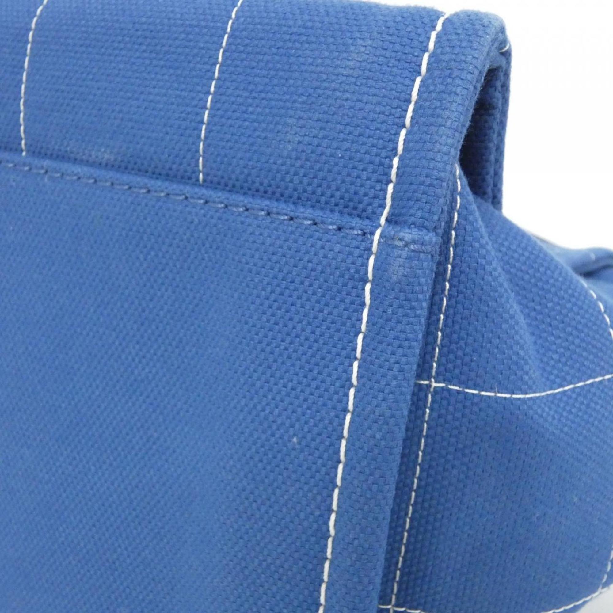 Chanel Blue White Cotton Handbag Pouch (Pre-Owned)