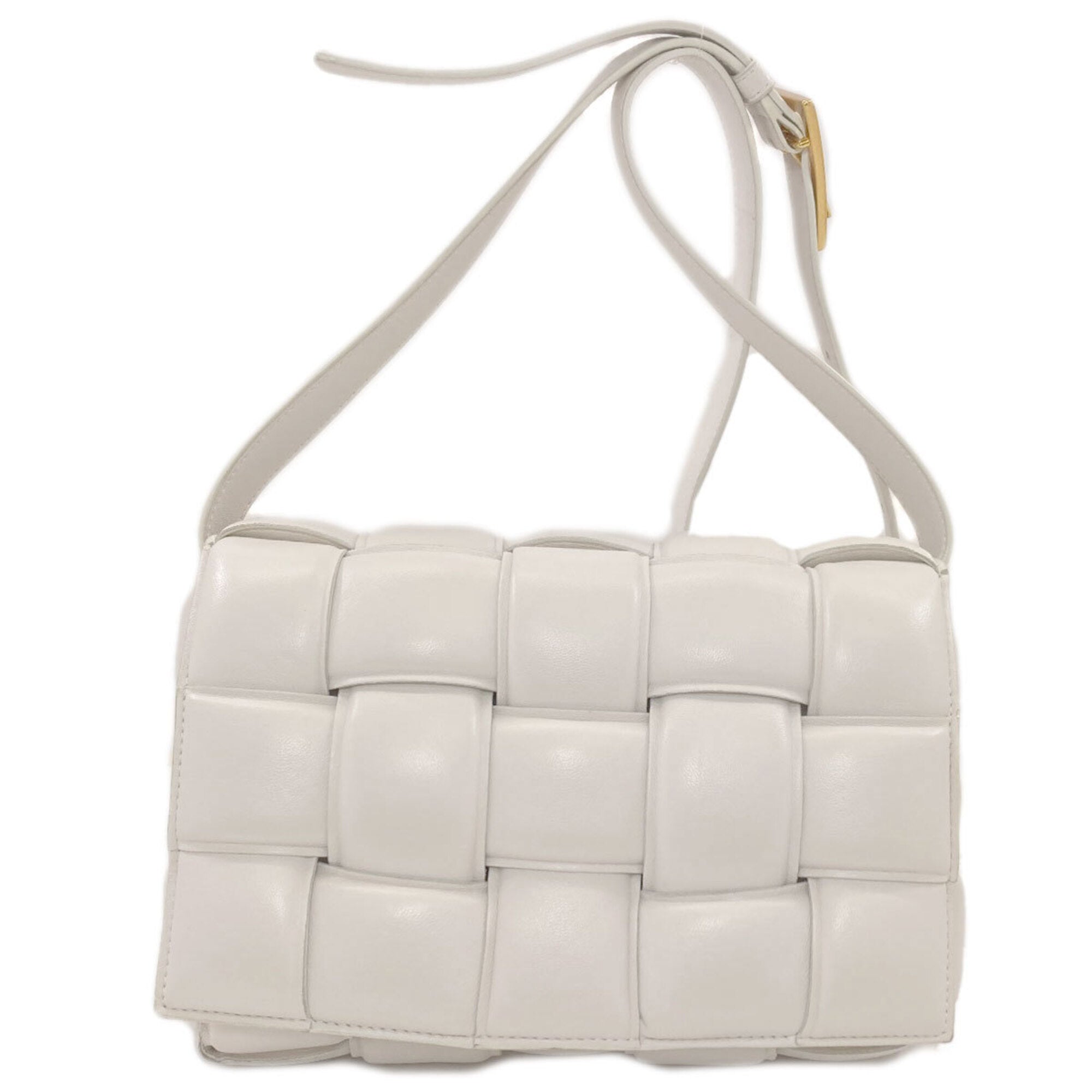 Bottega Veneta White Leather Shoulder Bag (Pre-Owned)