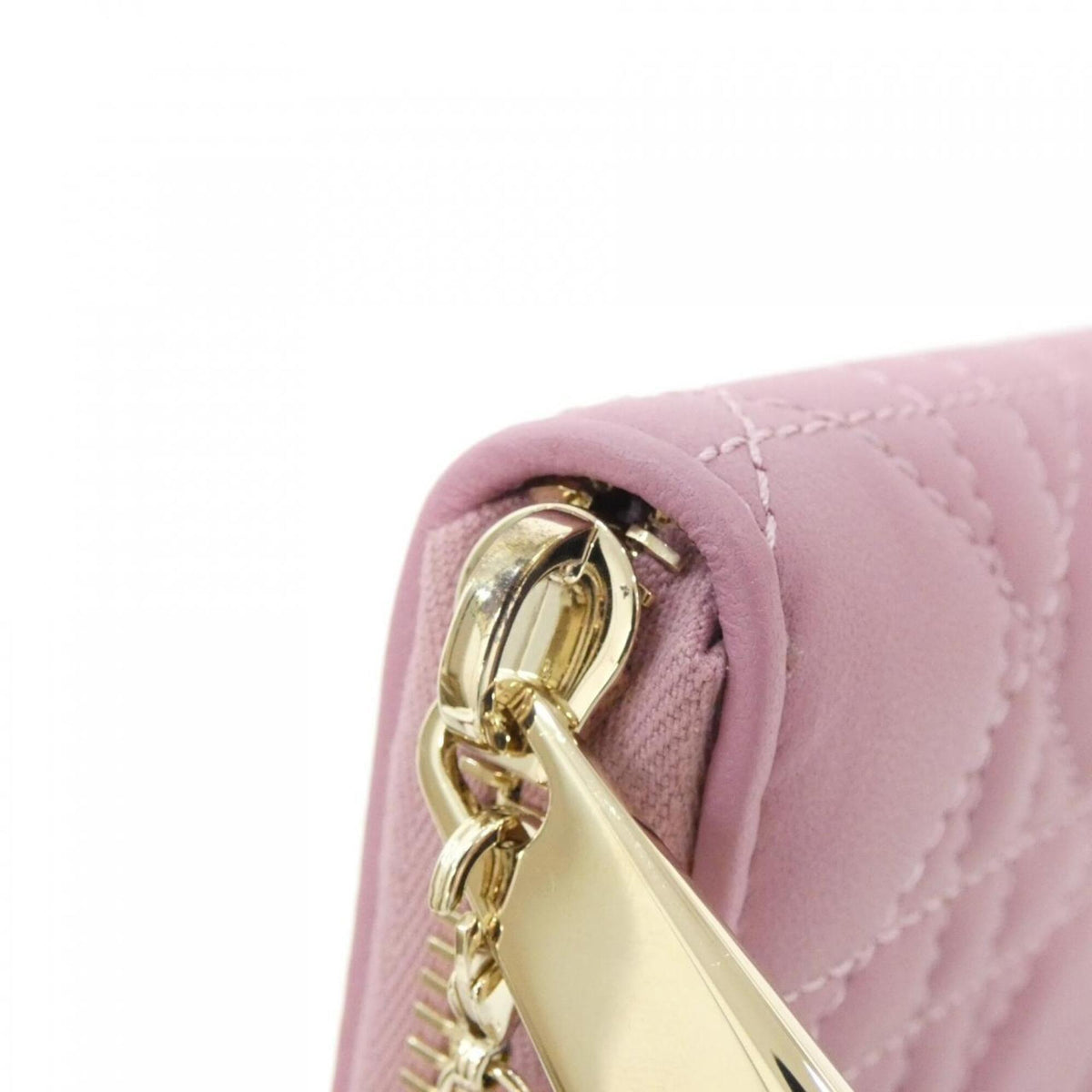 Christian Dior Pink Leather Long Wallet (Bi-Fold) (Pre-Owned)