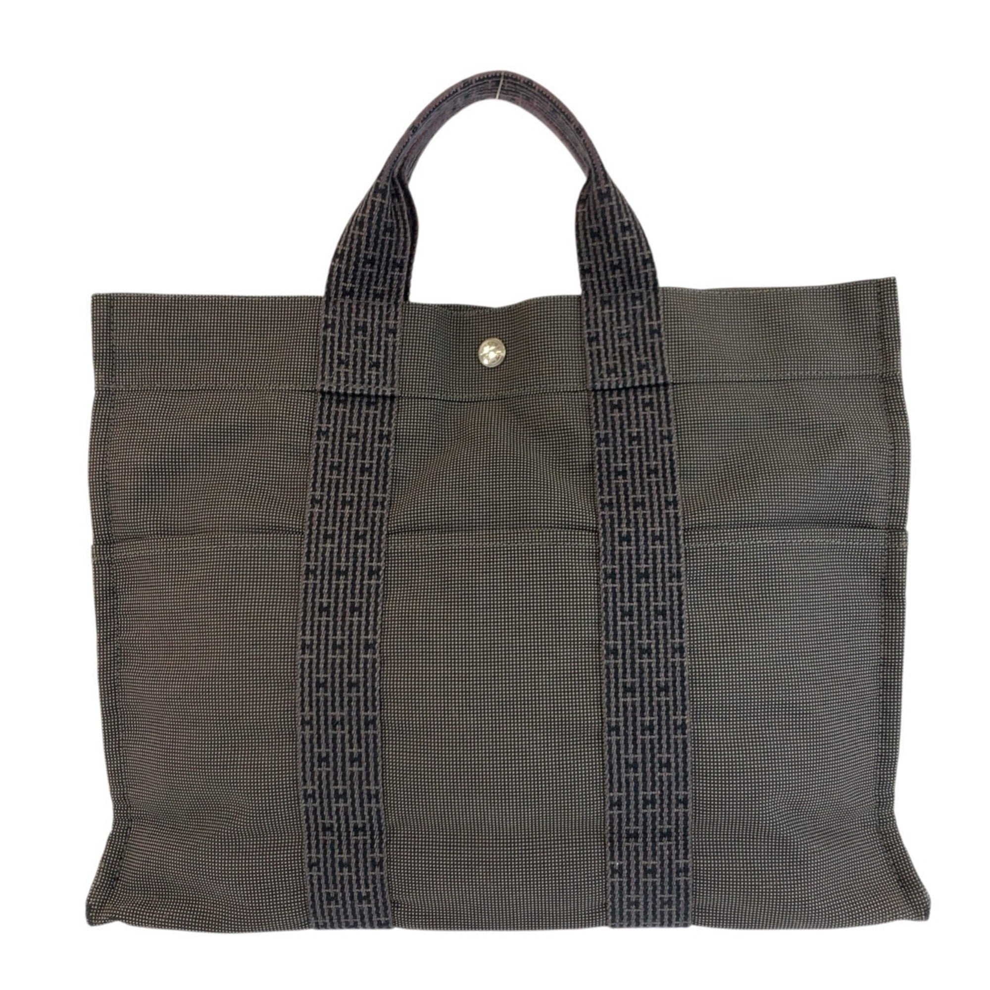 Hermes Gray Polyamide Polyester Handbag Tote Bag (Pre-Owned)